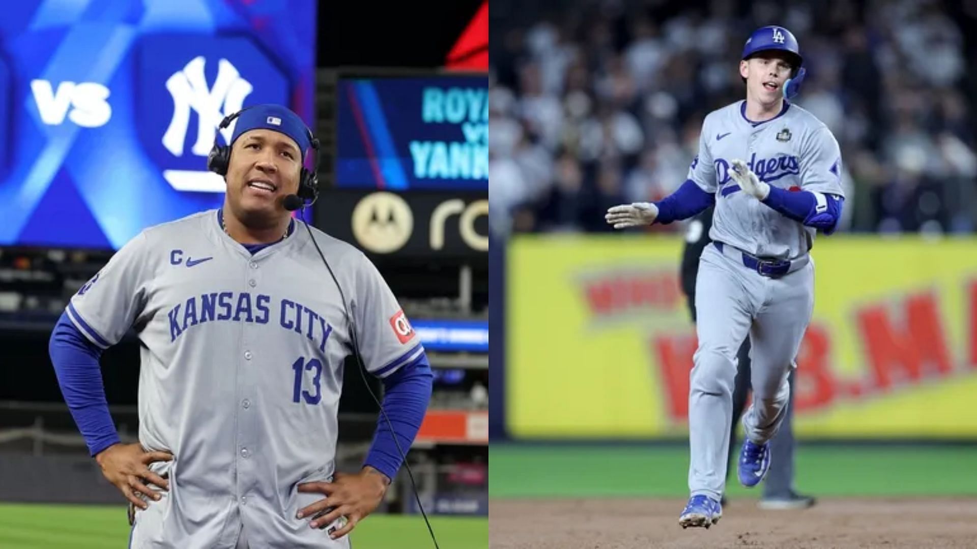 Kansas City Royals Catcher Salvador Perez &amp; Los Angeles Dodgers Catcher Will Smith