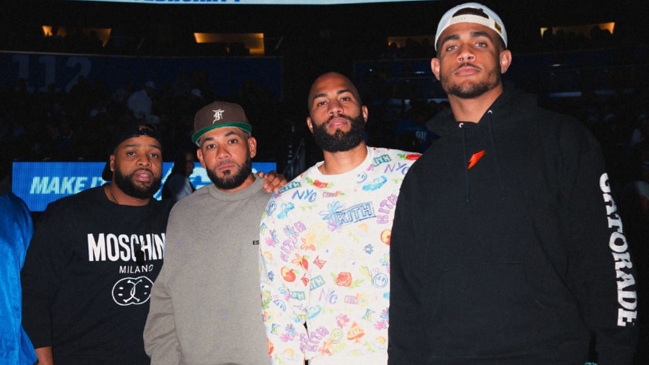 (Left to right) Carlos Santana, Melky Cabrera, Amed Rosario and Julio Rodriguez (Images from - Instagram.com/@orlandomagic)