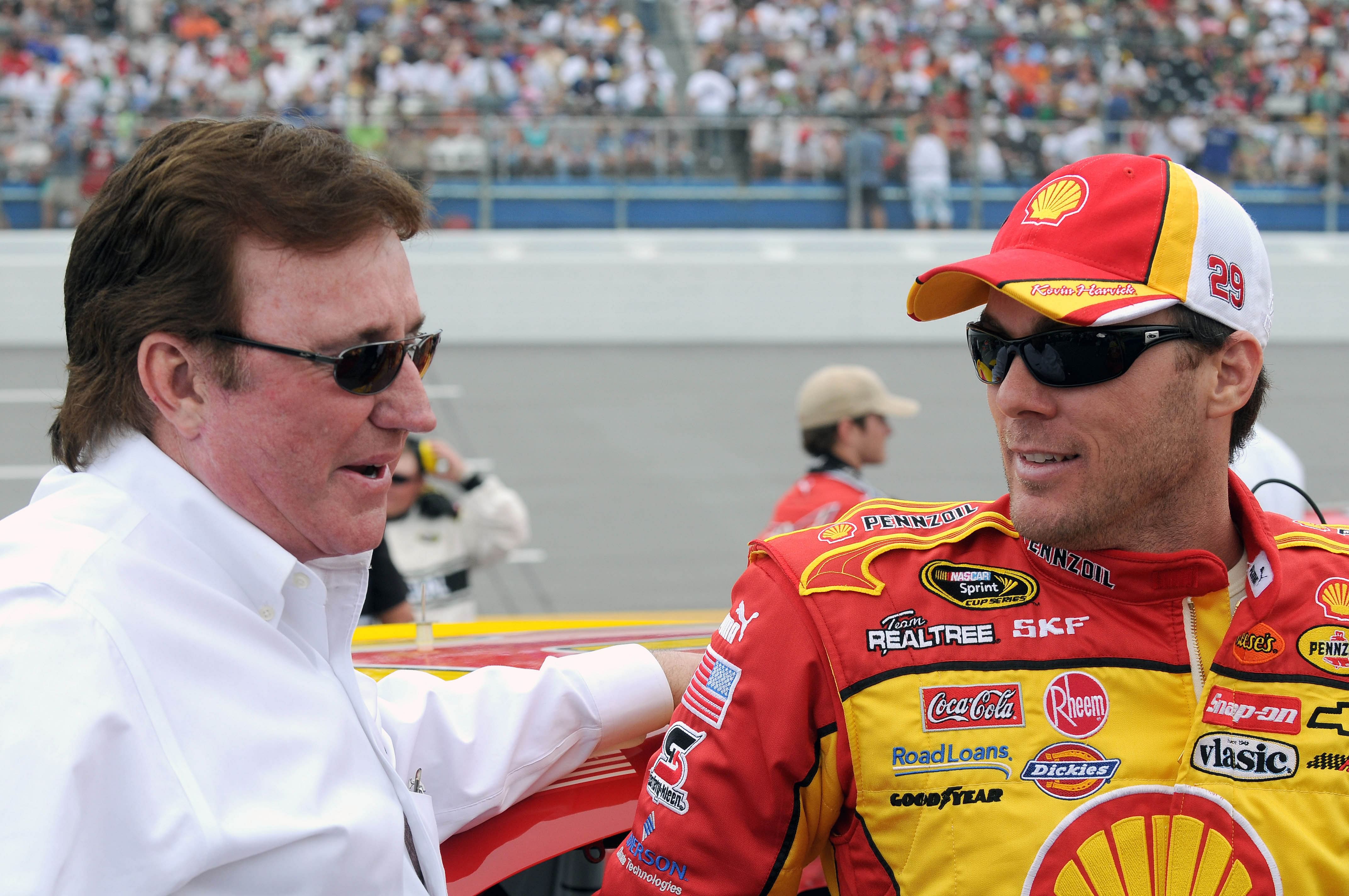 Kevin Harvick (29) and team owner Richard Childress during the Aarons 499 at Talladega Superspeedway. - Source: Imagn