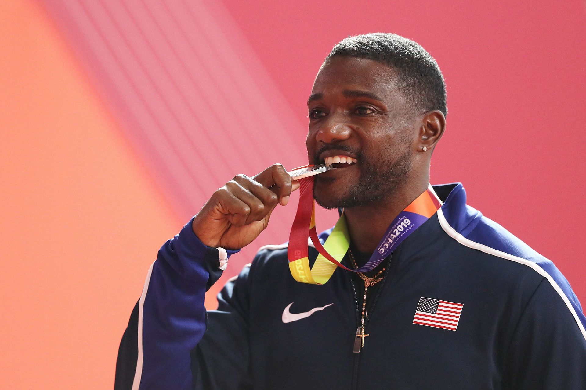 Justin Gatlin at the 17th IAAF World Athletics Championships Doha 2019 - Day Three - Source: Getty