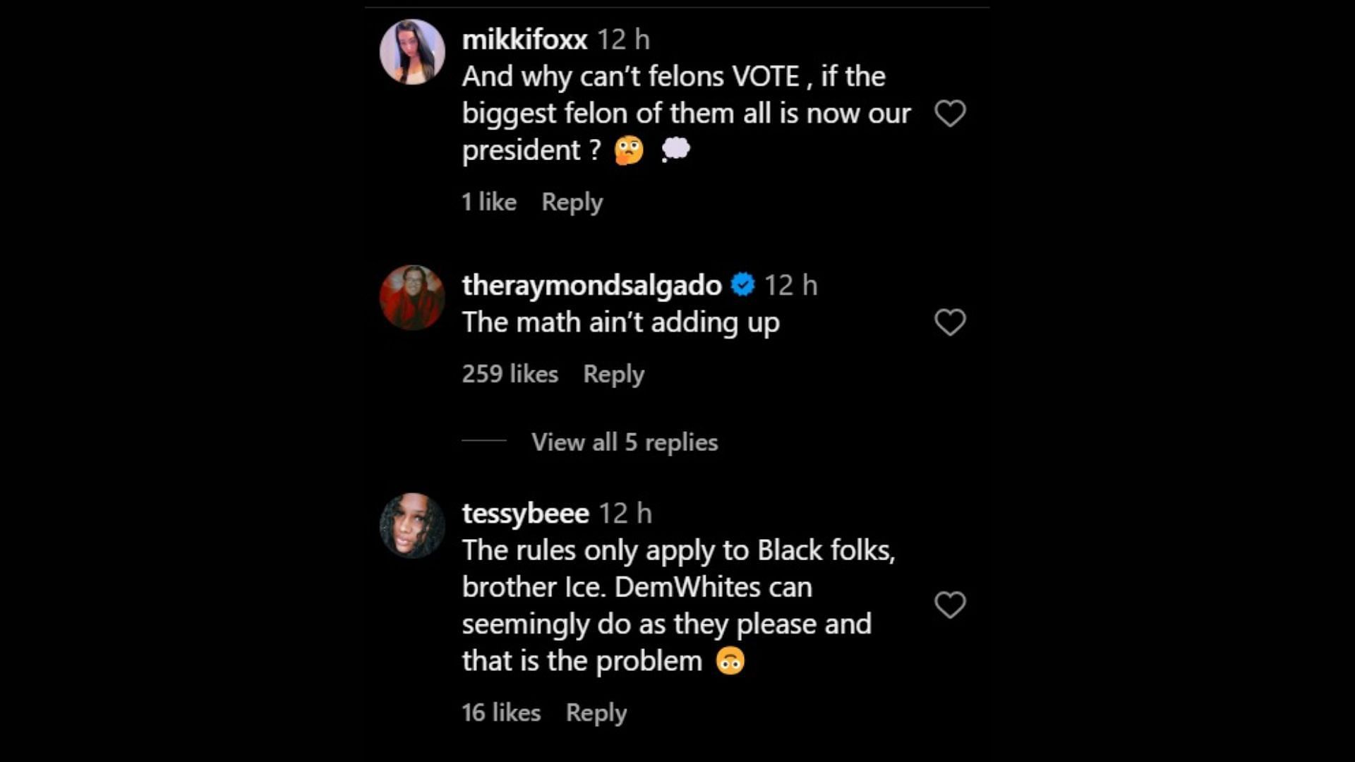 Netizens support Ice T&#039;s tweet about the president. [Image via Instagram/@theshaderoom]