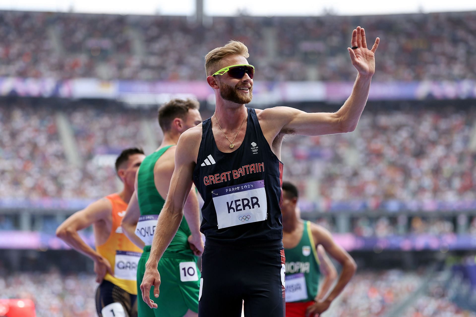 Josh Kerr celebrates after 1500m heats at the Olympic Games Paris 2024: Day 7 - Source: Getty