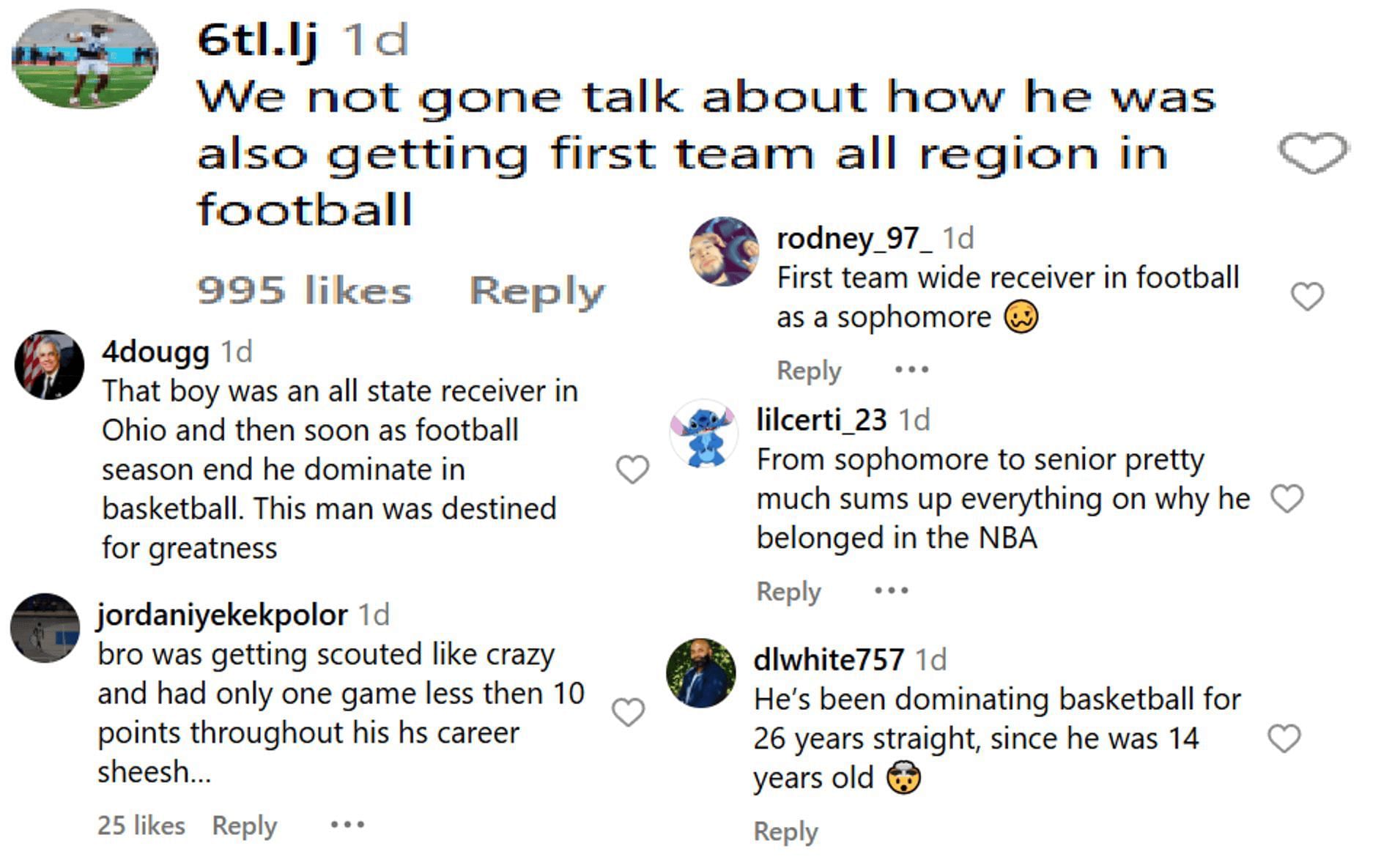 Fans reacting to high school LeBron James&#039; game-by-game stats (Source: Instagram/ maxpreps)