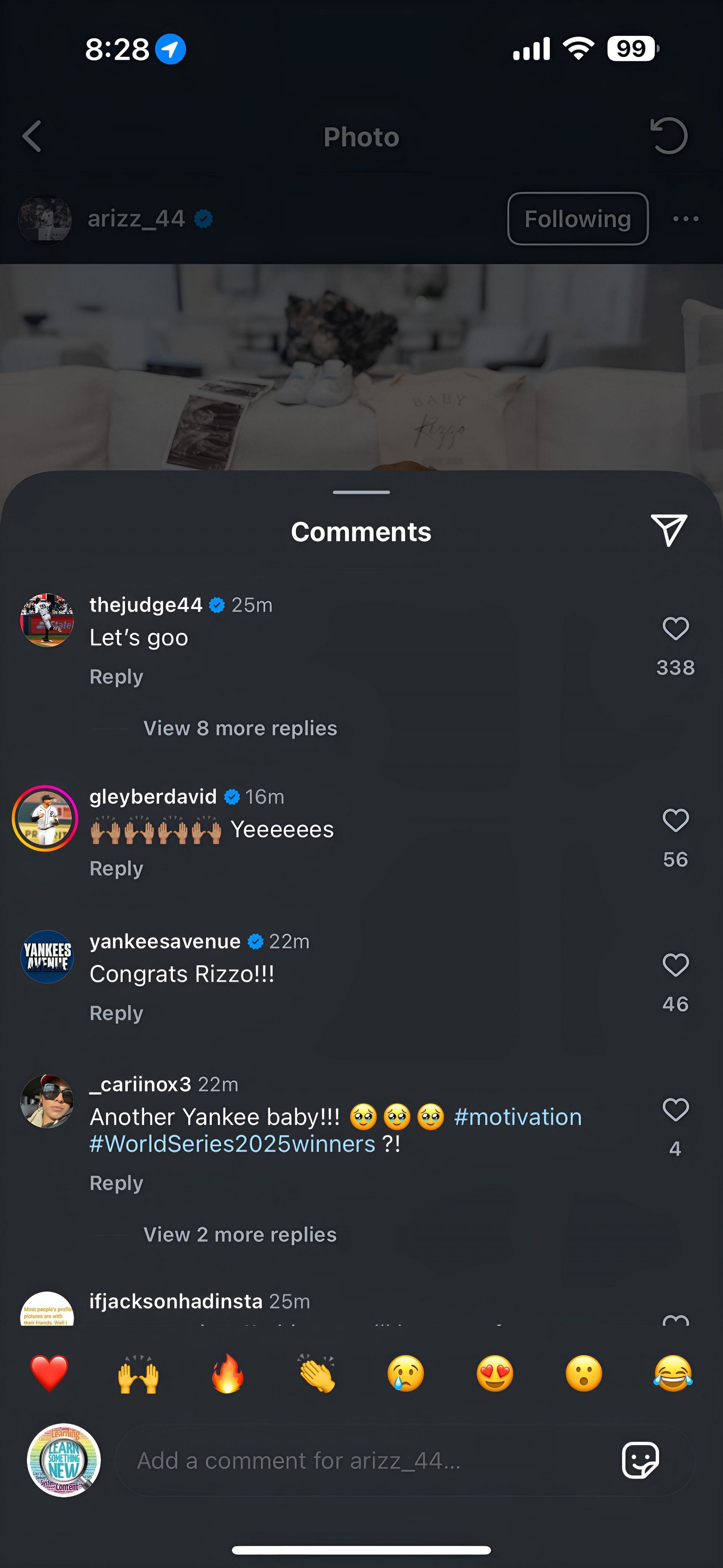 Aaron Judge IG Comment