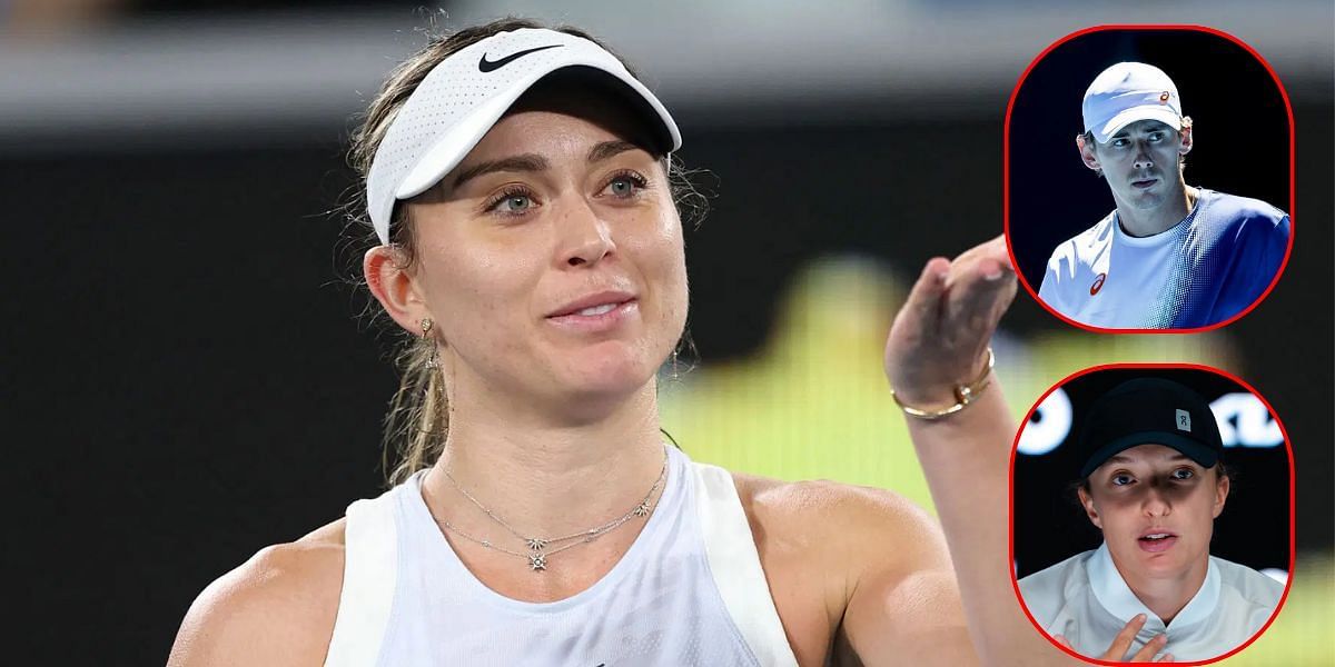 Paula Badosa, Alex de Minaur (top right), Iga Swiatek (bottom right) | Getty