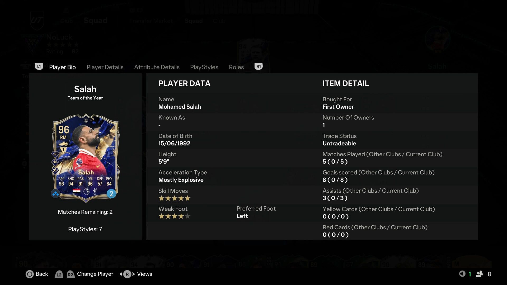 These were his stats after five games (Image via EA Sports)