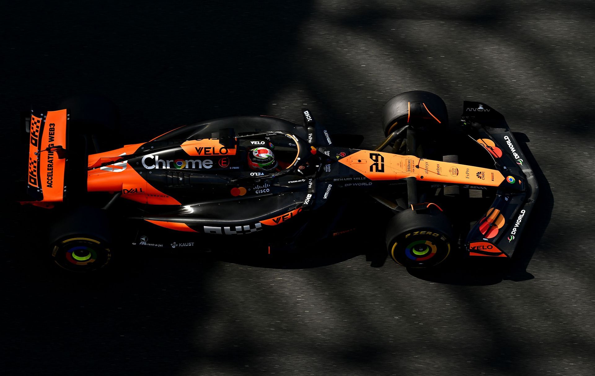 Pato O&#039;Ward driving the (29) McLaren MCL38 Mercedes on track during Formula 1 testing at Yas Marina Circuit - Source: Getty