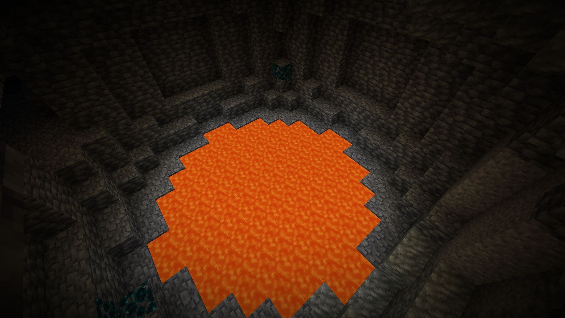 Many players lose the resources they mine to lava (Image via Mojang Studios)