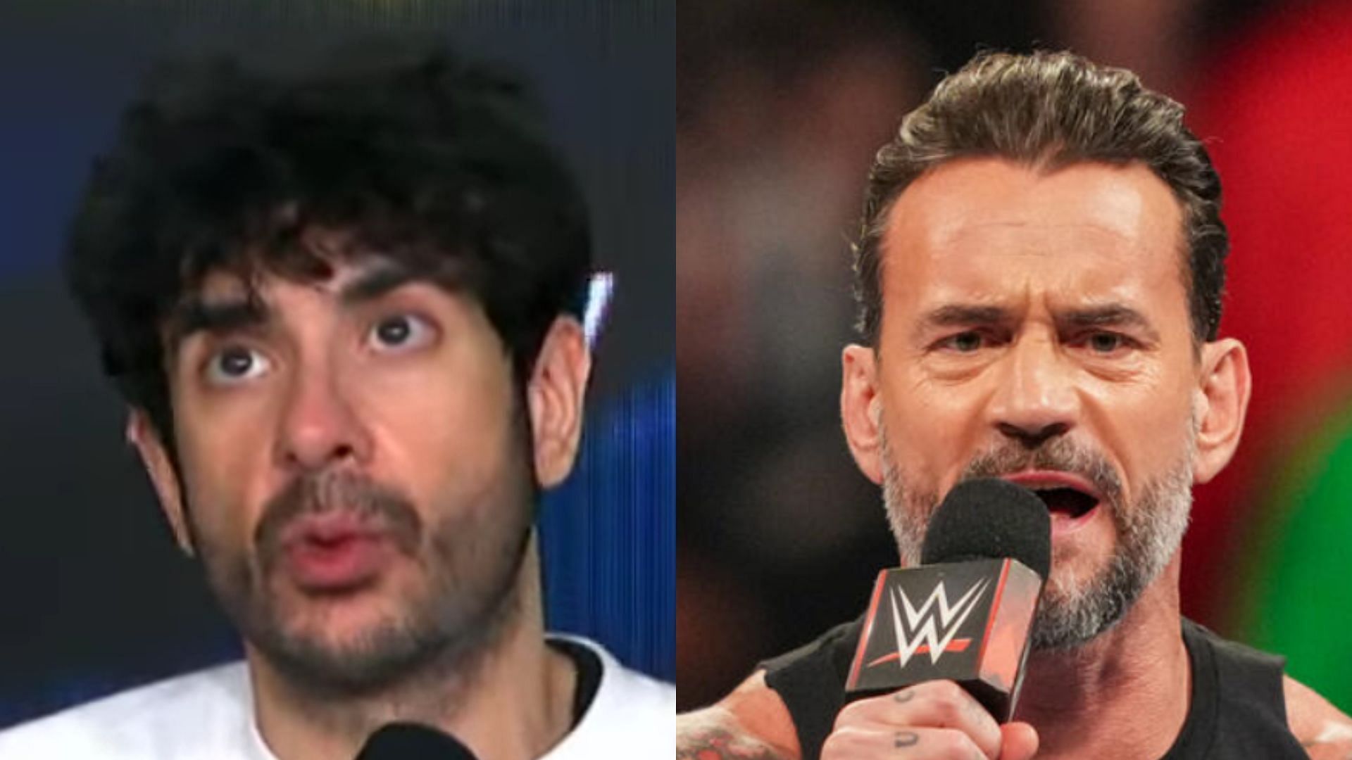 Tony Khan (L) and CM Punk (R) (Image via AEW YT and WWE.com) 