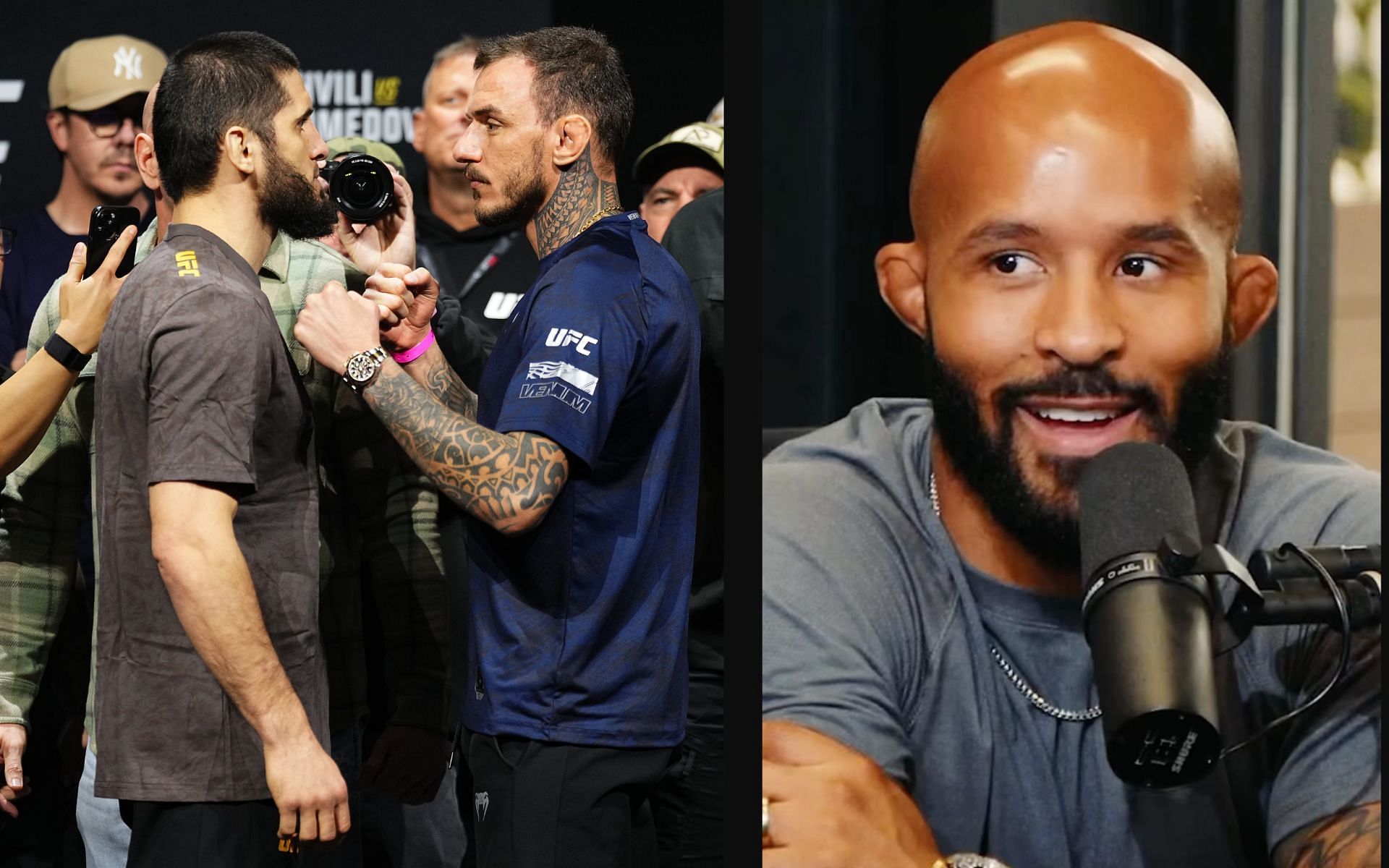 Demetrious Johnson reacts to new UFC 311 main event. [Images courtesy: Getty and @mighty on Instagram]