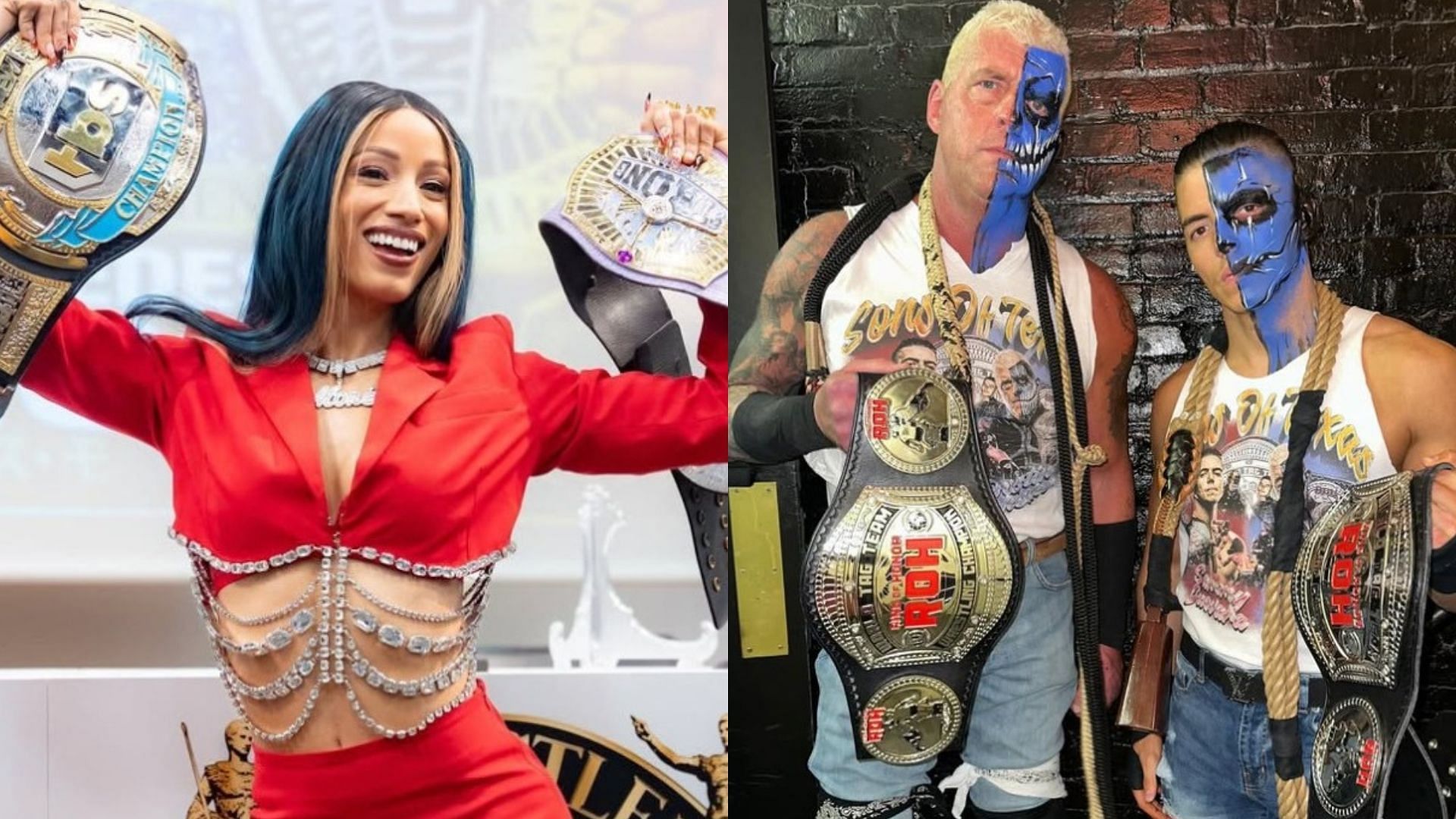 Kenny Omega, Mercedes Mone, and many other top AEW stars will compete at Wrestle Dynasty. [Image credits:Sammy Guevara and Mercedes Mone