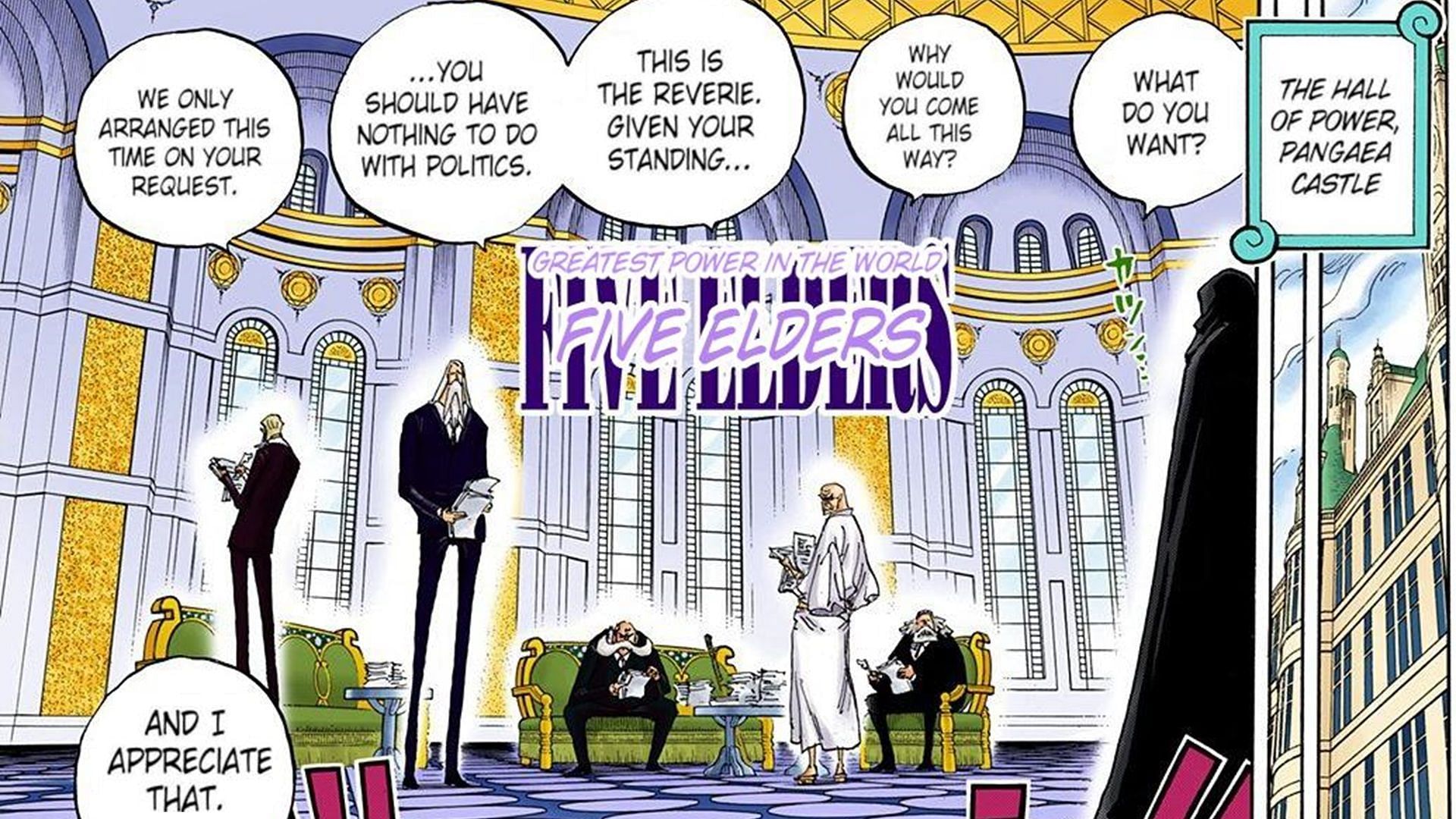 The mysterious meeting in One Piece chapter 907 (Image via Shueisha)