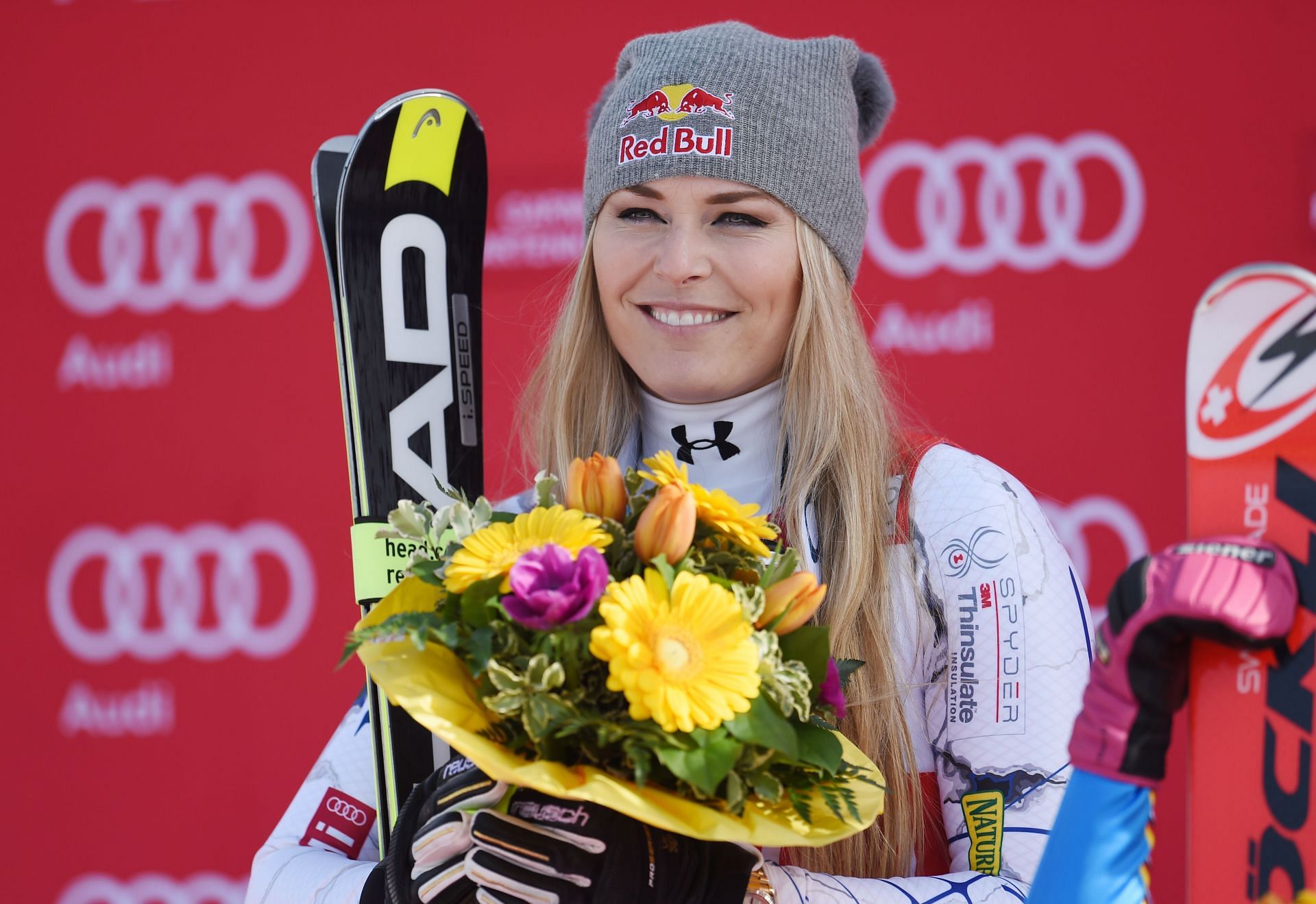 Lindsey Vonn after winning a downhill event in Germany during the 2016 FIS Ski World Cup (Image via: Getty Images)