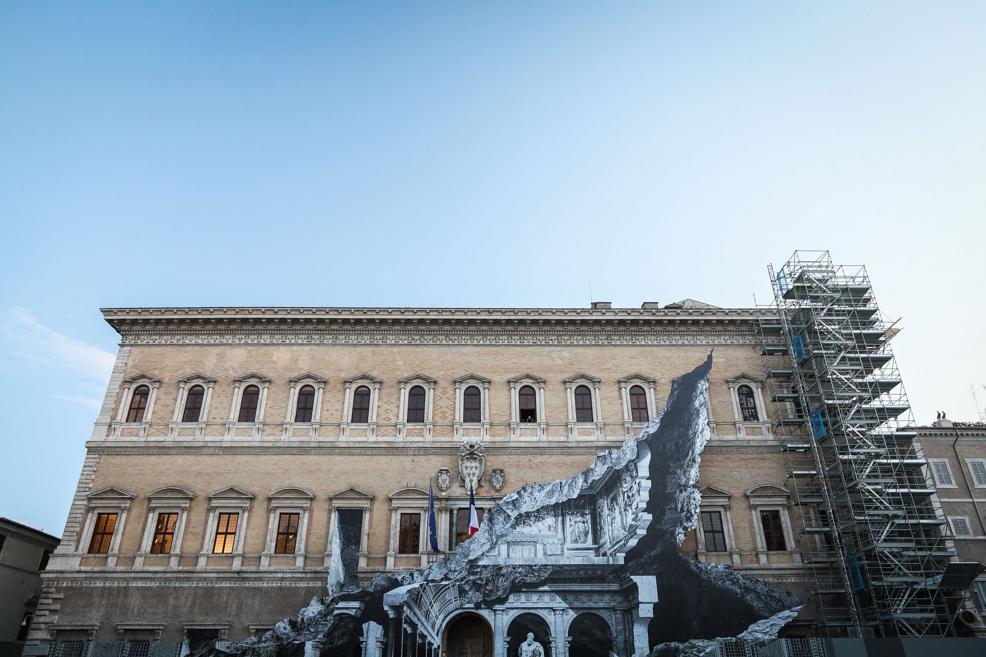 JR Installation Offers Look Inside Palazzo Farnese - Source: Getty