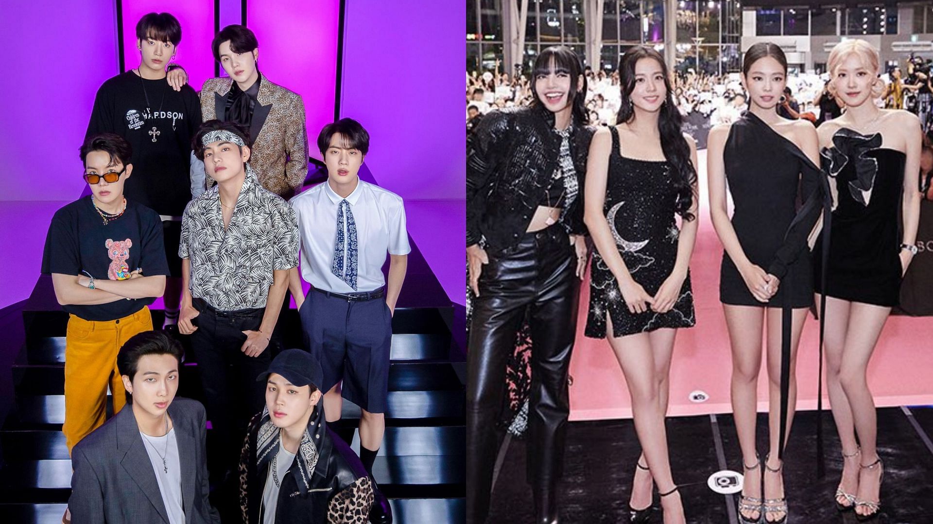 Most streamed K-pop groups on audio digital streaming platform of all time (Images via Weverse/@BTS &amp; X/@BLACKPINK)