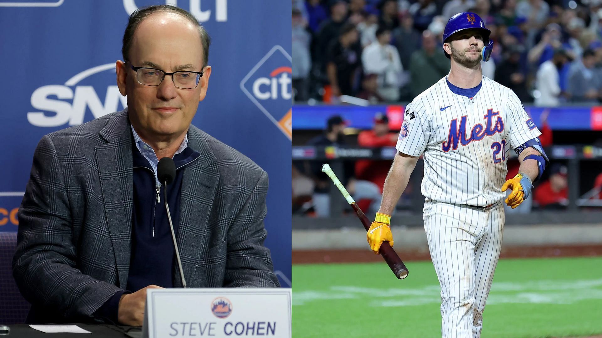 Steve Cohen addressing the ongoing negotiations with free agent Pete Alonso during Mets fan fest (Photo Source: IMAGN)