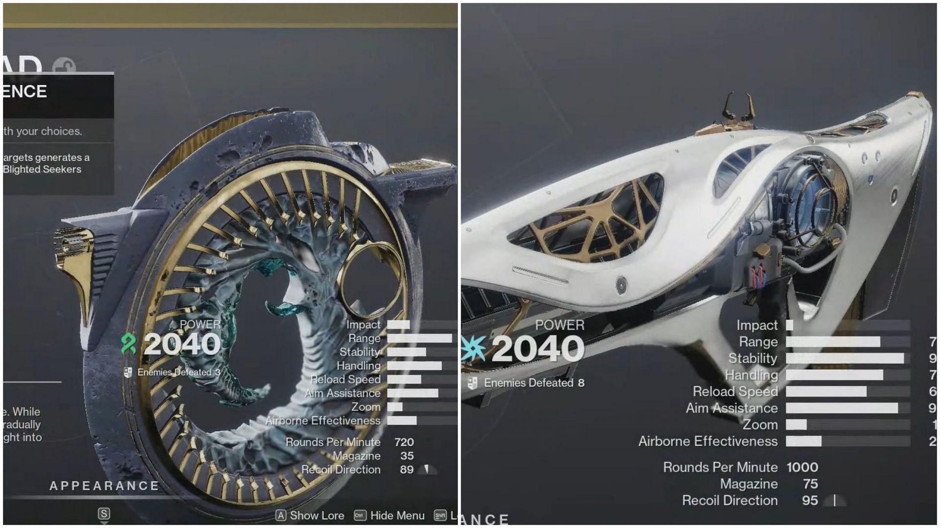 New Exotic weapons in Destiny 2 Heresy Act I (Image via Bungie) 