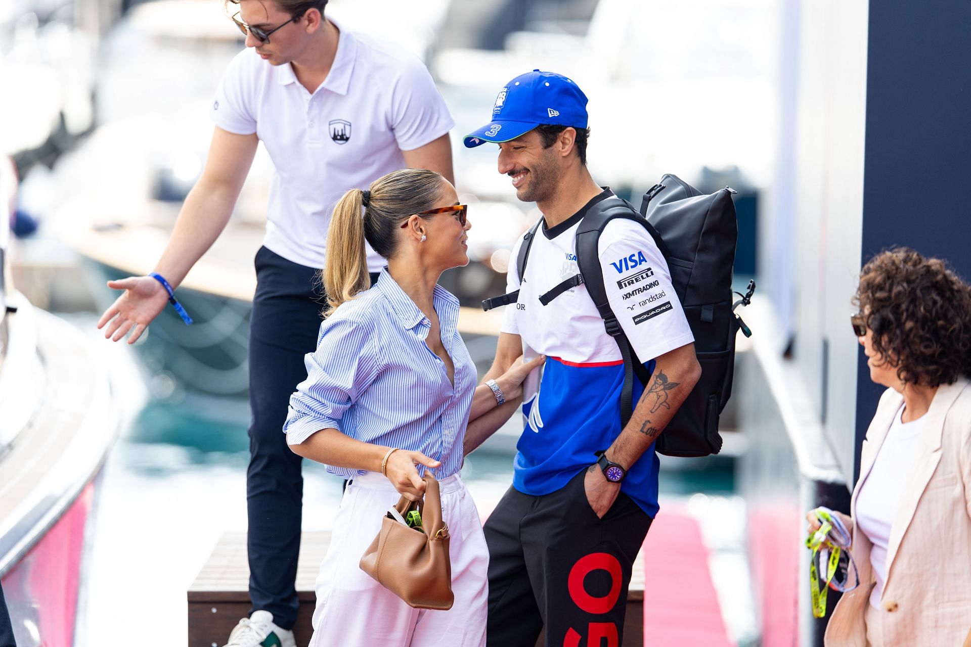 Daniel Ricciardo of Australia and Visa Cash App RB arrives with girlfriend Heidi Berger during qualifying- Source: Getty