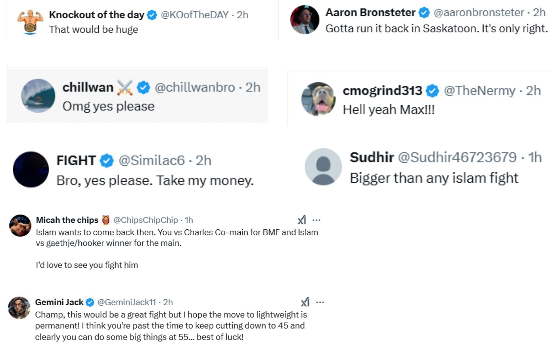 Fan reactions [Screenshots courtesy: @BlessedMMA on X]