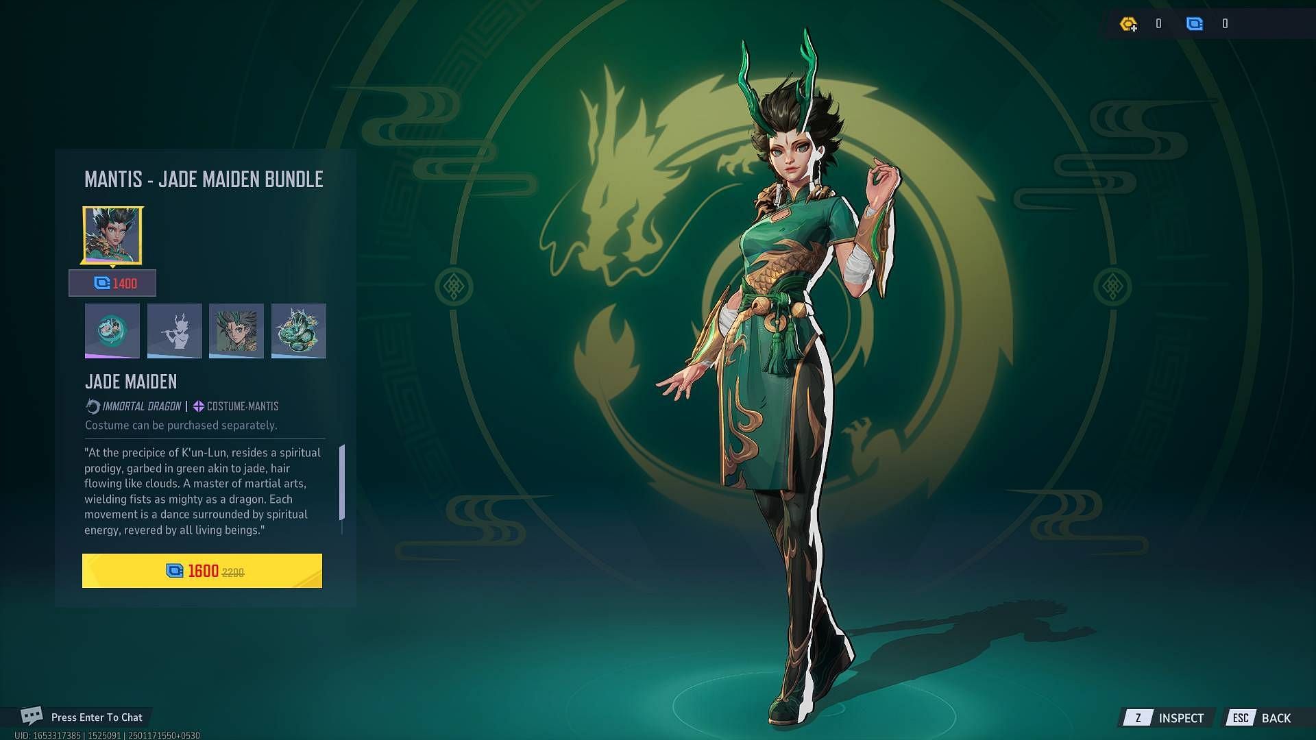 Jade Maiden Mantis skin in Marvel Rivals (Image via NetEase Games)