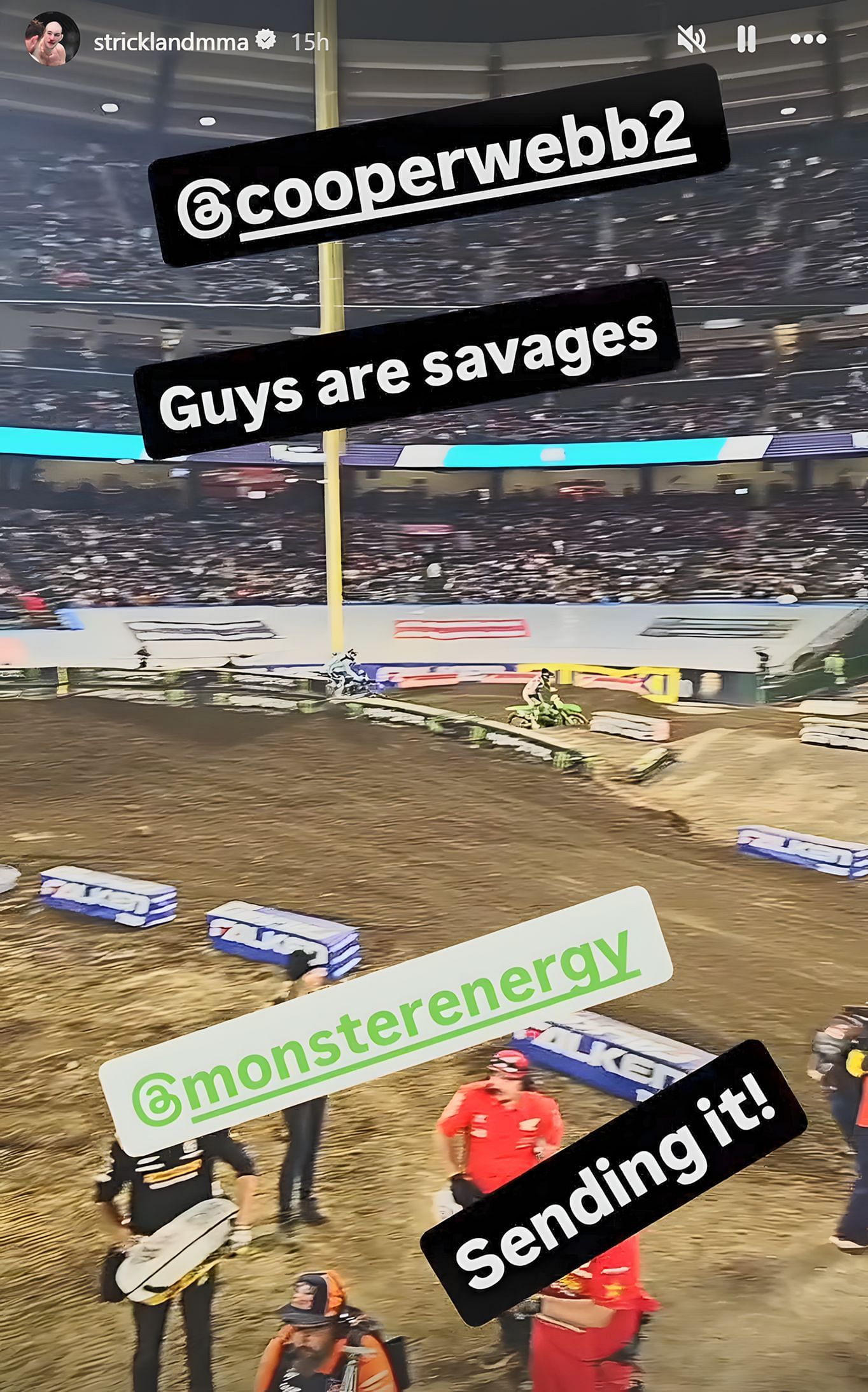 A screenshot of Sean Strickland&#039;s Instagram story