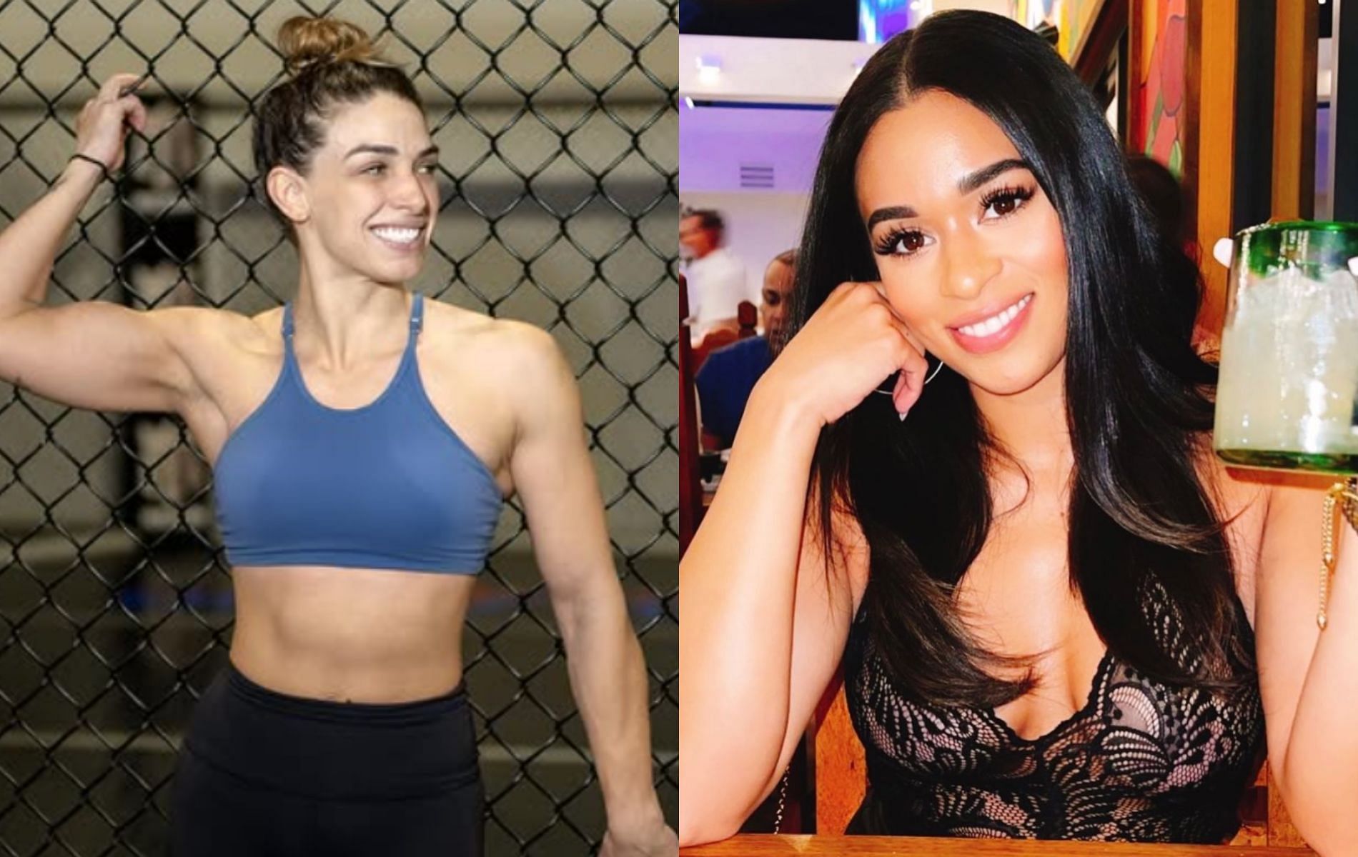 Mackenzie Dern reacts to Aljamain Sterling