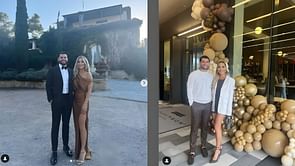 Lance McCullers Jr.'s wife Kara turns heads in wine-red Julia dress with her 'forever wedding date' in black tuxedo