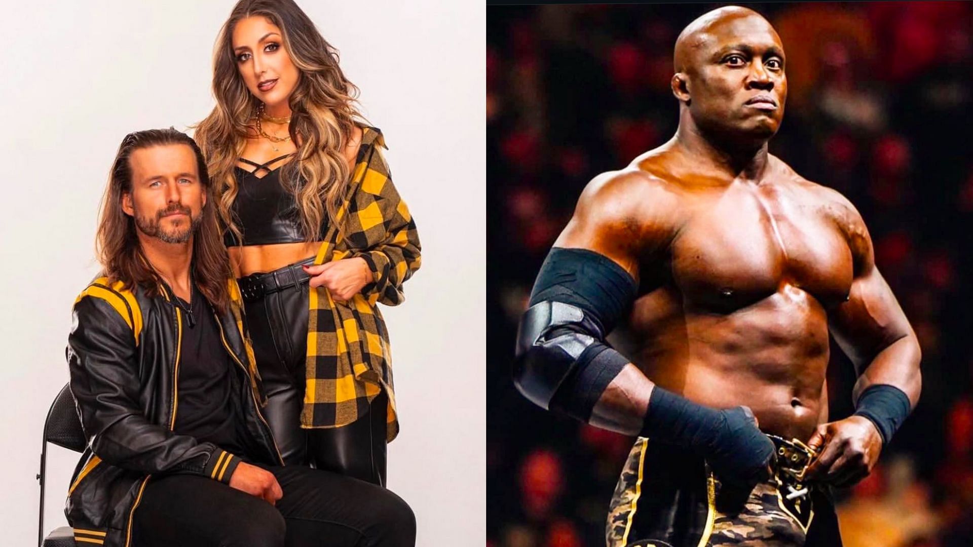 Britt Baker and Adam Cole (left) and Bobby Lashley (right) (Image credits: Adam Cole and Bobby Lashley&rsquo;s Instagram)