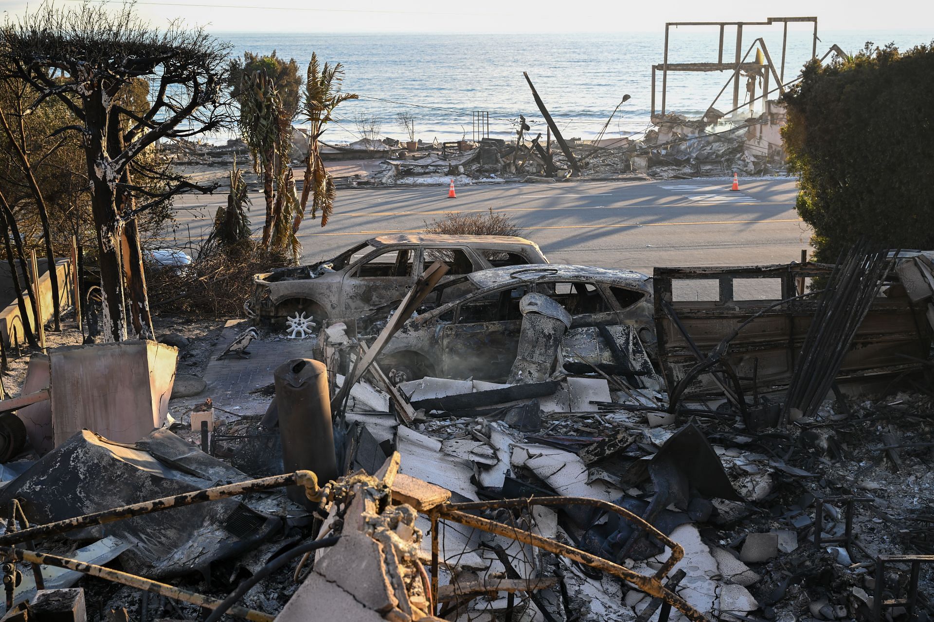 Malibu Beach homes burned during the Palisades Fire in Los Angeles - Source: Getty