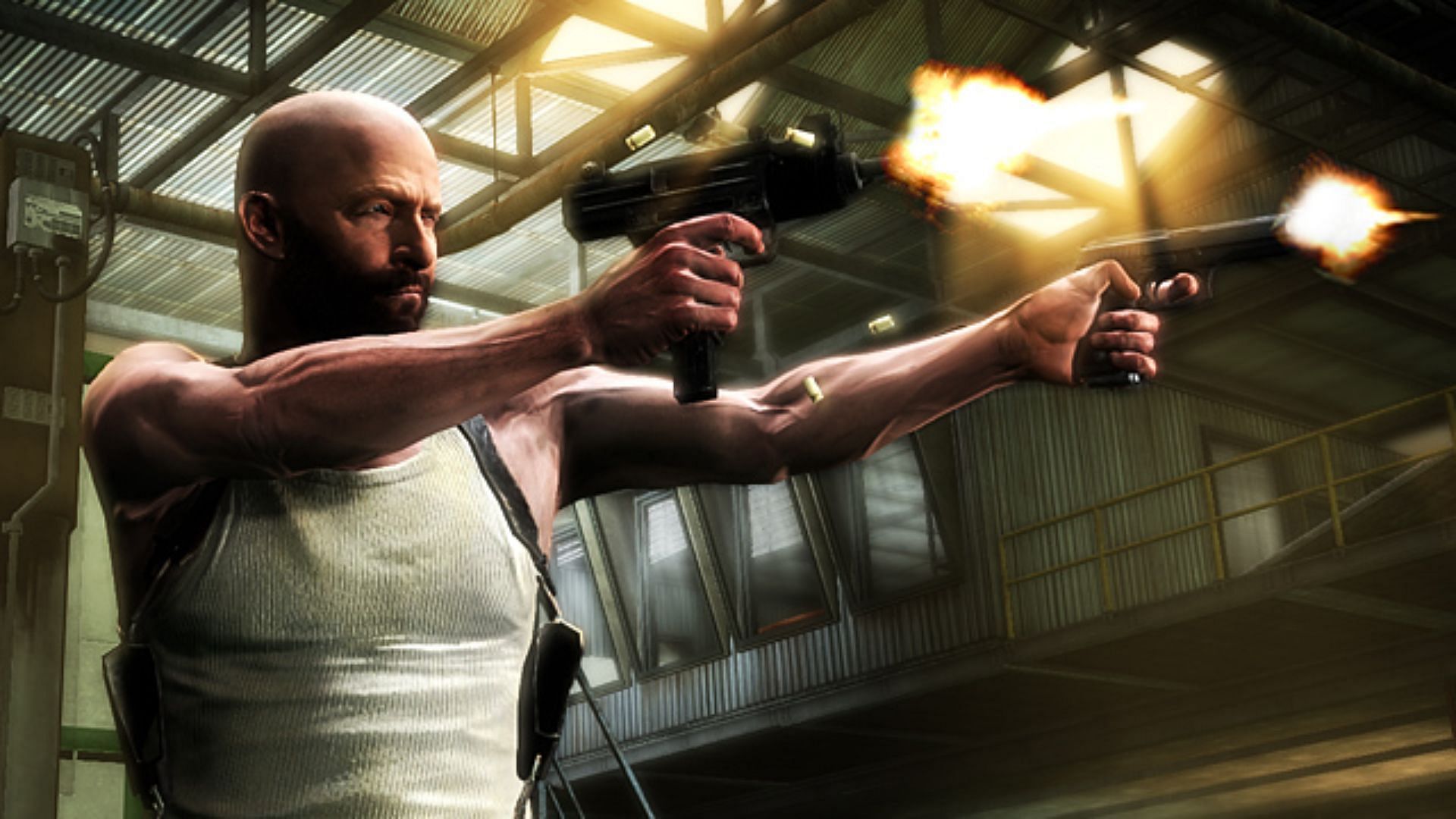 Dual wielding in Max Payne 3 (Image via Rockstar Games)