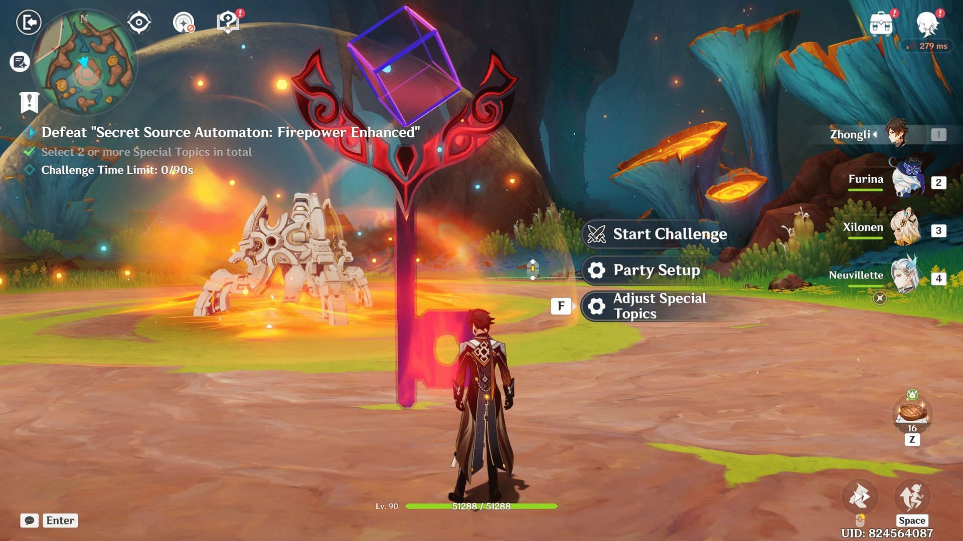 You can set up your party and choose the Special Topics before the battle begins (Image via HoYoverse)