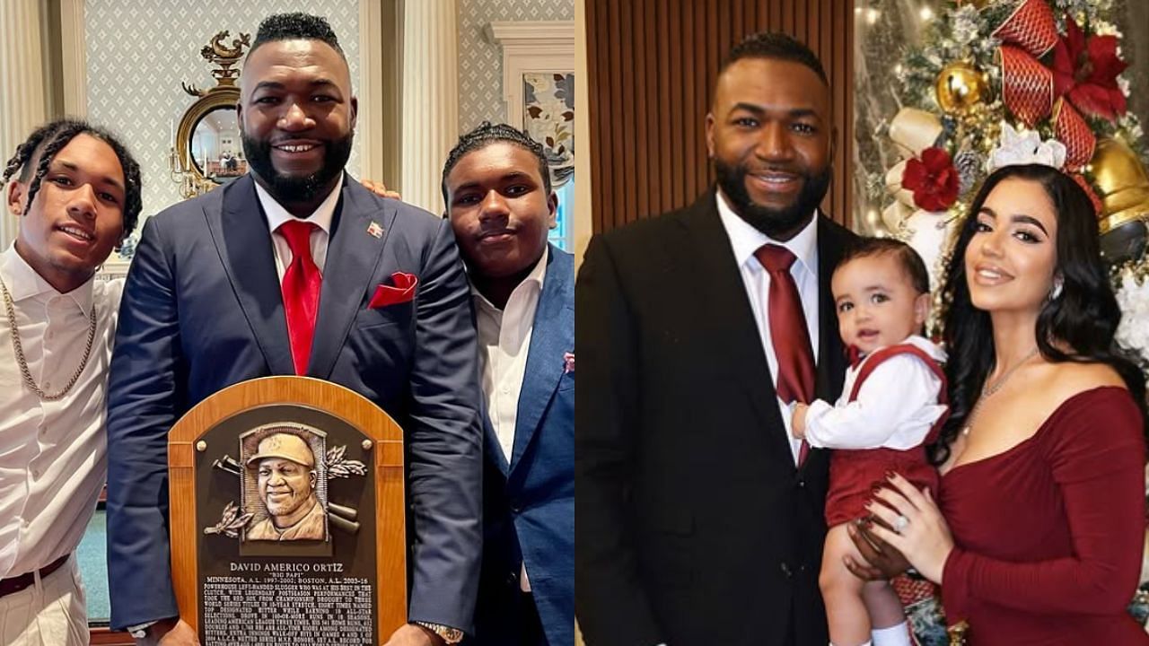 David Ortiz with his family (Images from - Instagram.com/@davidortiz, Instagram.com/@yeribel17)