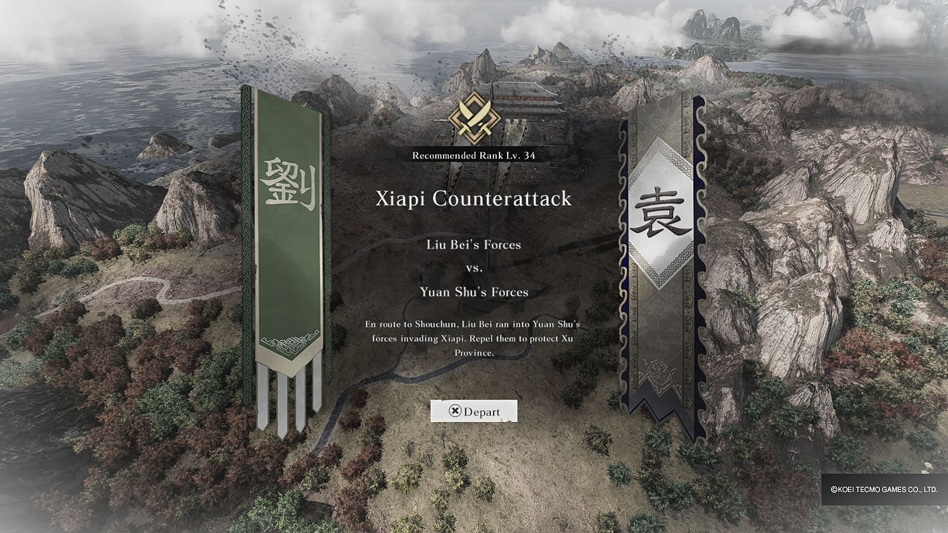 A still from the Xiapi Counterattack in Dynasty Warriors Origins (Image via Koei Tecmo)