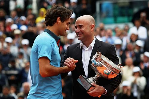 Roger Federer and Andre Agassi - Source: Getty