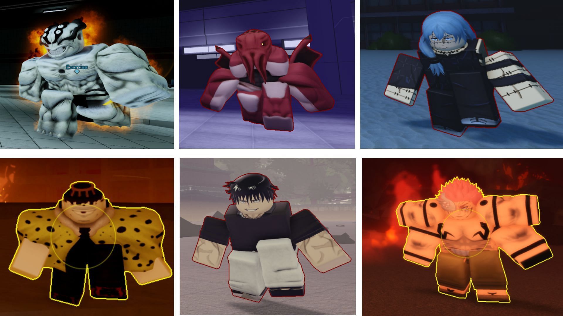 All bosses in the Boss Raids (Image via Roblox @ Trello)