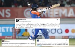 "Weak attacks plus roads or else proper filth" - Fans slam Sanju Samson for a third consecutive failure in IND vs ENG 2025 3rd T20I