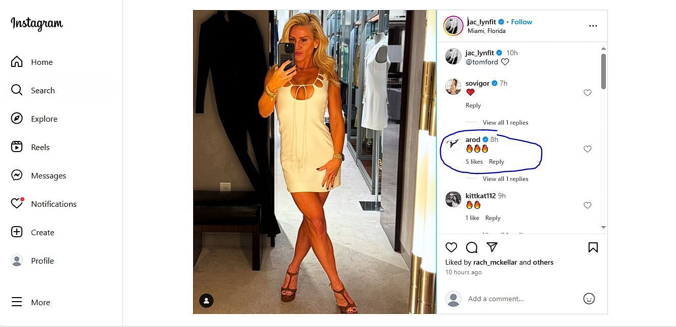 A-Rod reacts to Jaclyn&#039;s IG post.