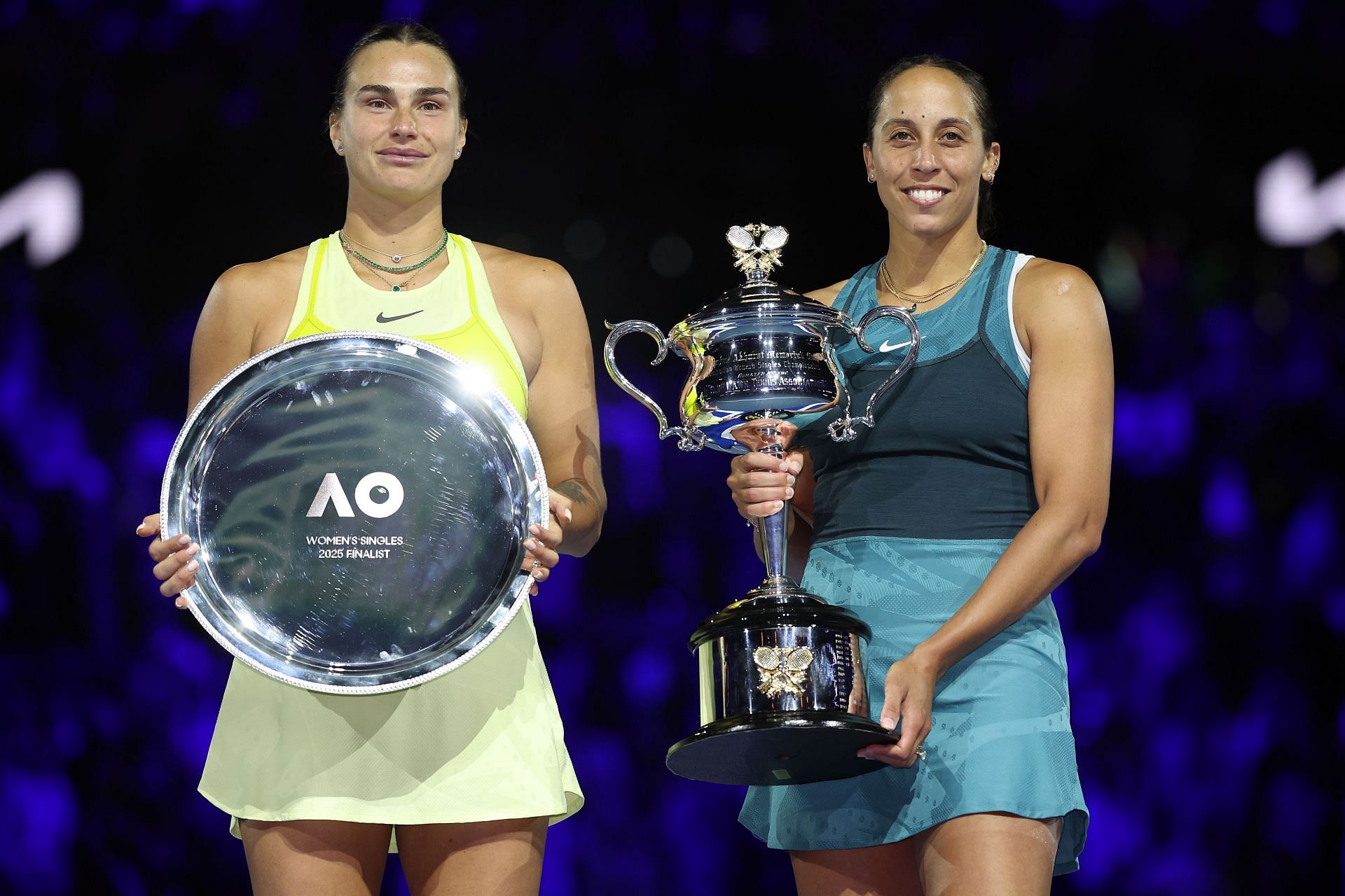 Madison Keys and Aryna Sabalenka at the 2025 Australian Open. (Source: Getty)