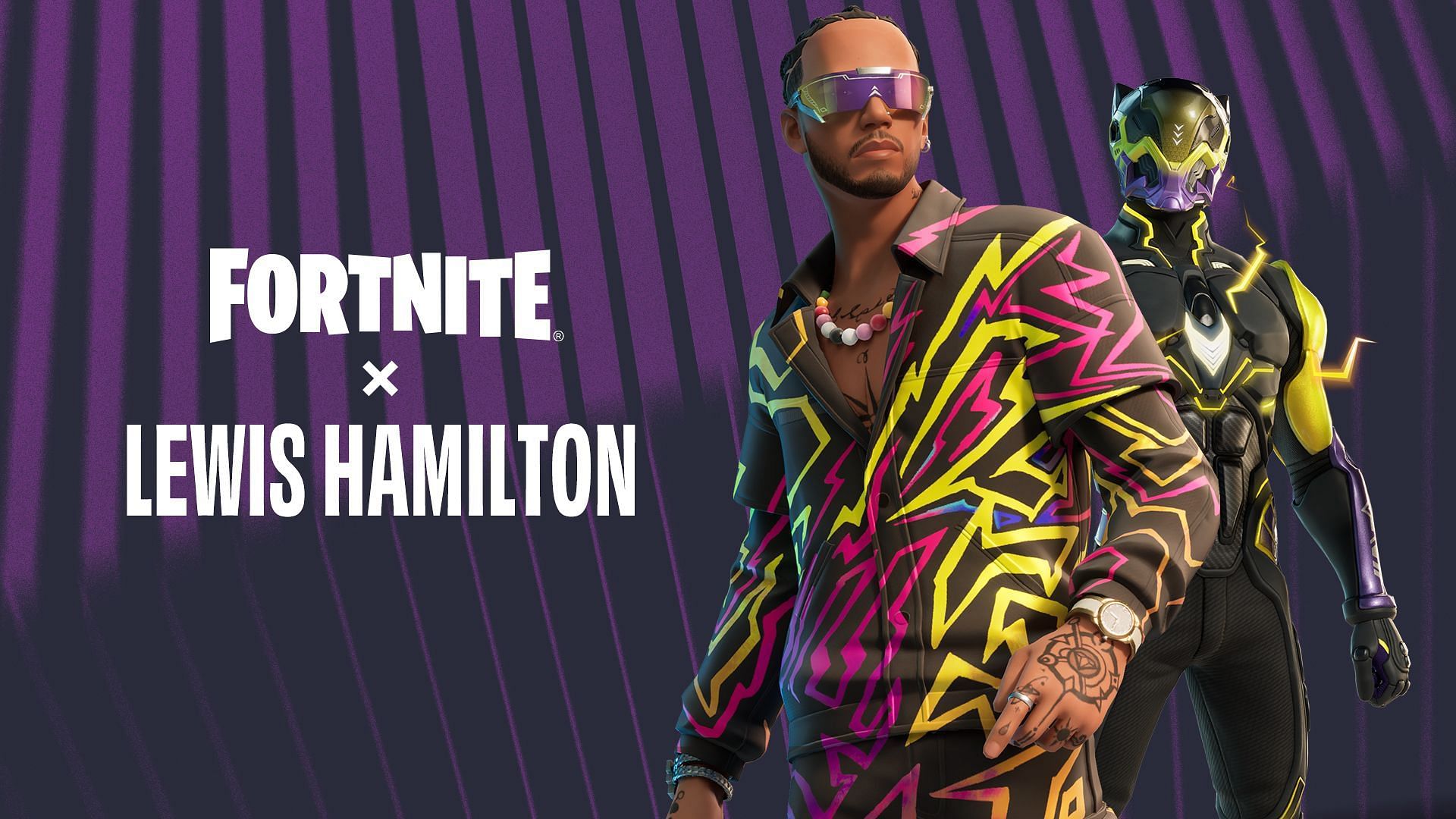 The Lewis Hamilton skin is now in Fortnite (Image via Epic Games)