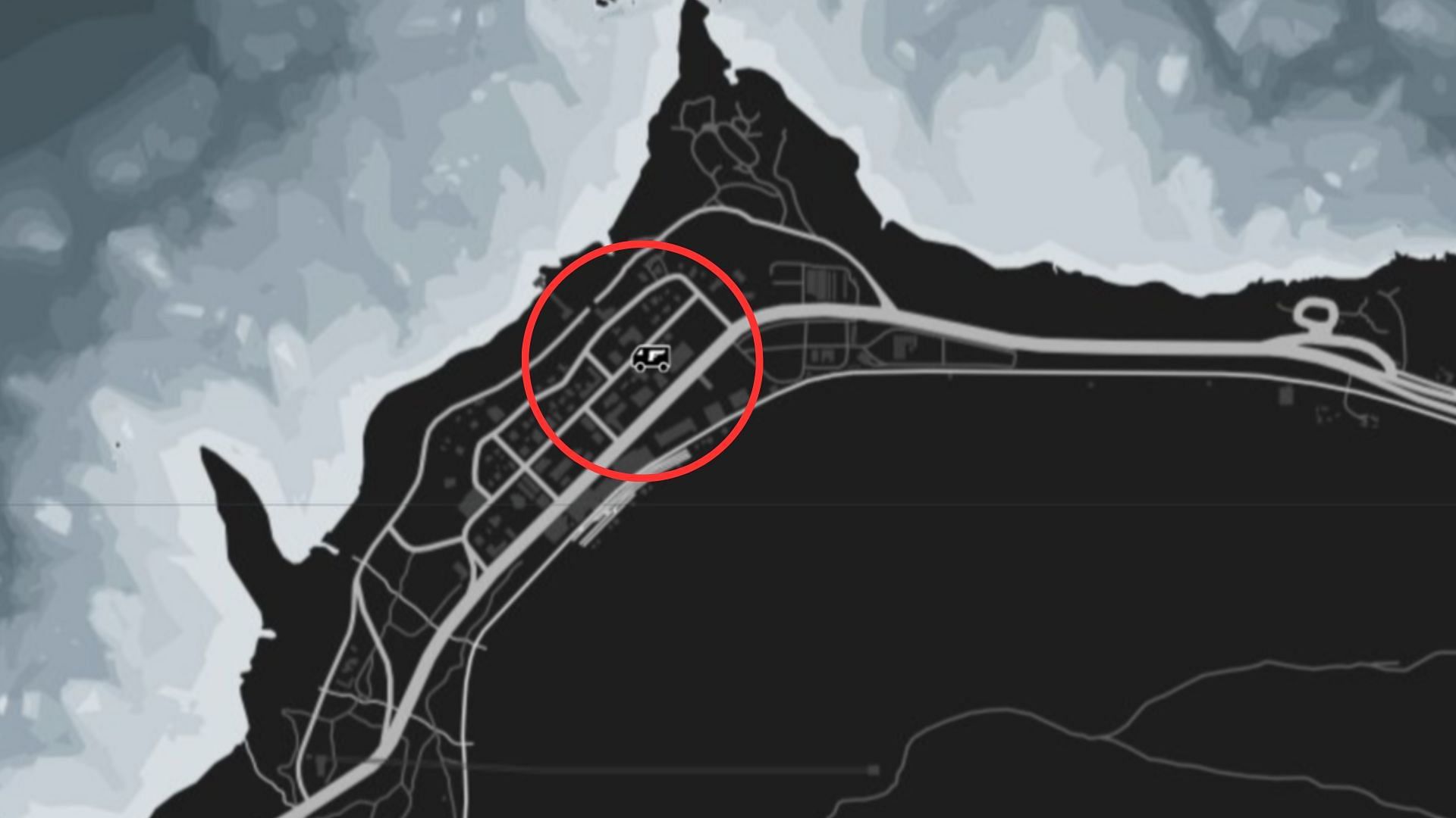 The exact coordinates of the GTA Online Gun Van Location Today (Image via Rockstar Games)