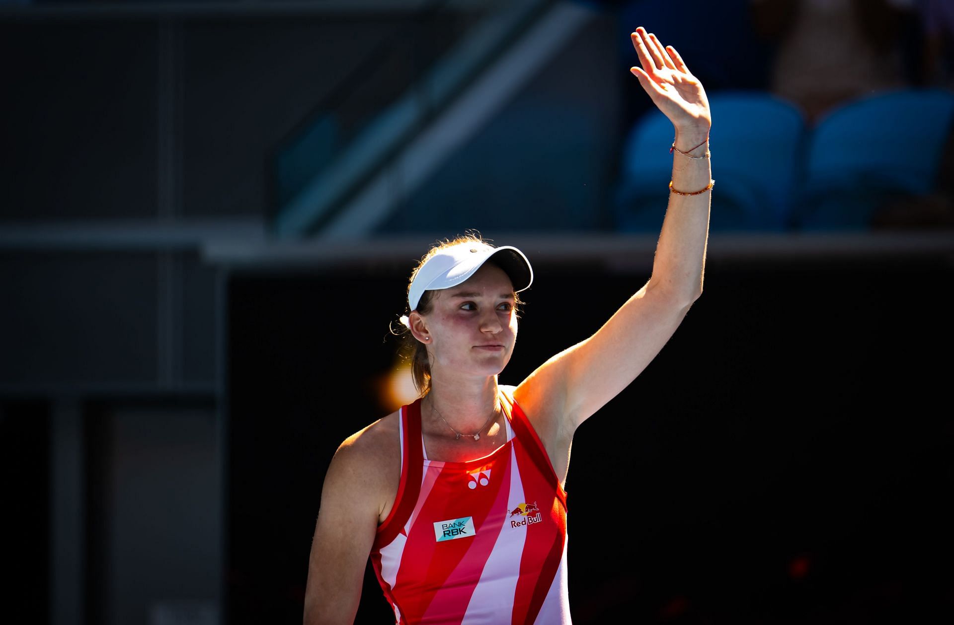 Elena Rybakina celebrates at the 2025 Australian Open. Source: Getty