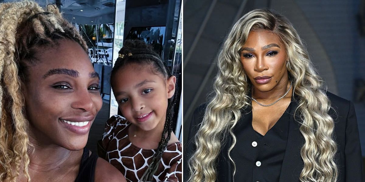 Serena Williams and Olympia Ohanian (left, Source: Instagram/Serena Williams), Serena Williams (right, Source: Getty)