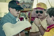 Davey Allison, with his arm in a sling, before the Winston 500 NASCAR Winston Cup race in Talladega - Source: Getty