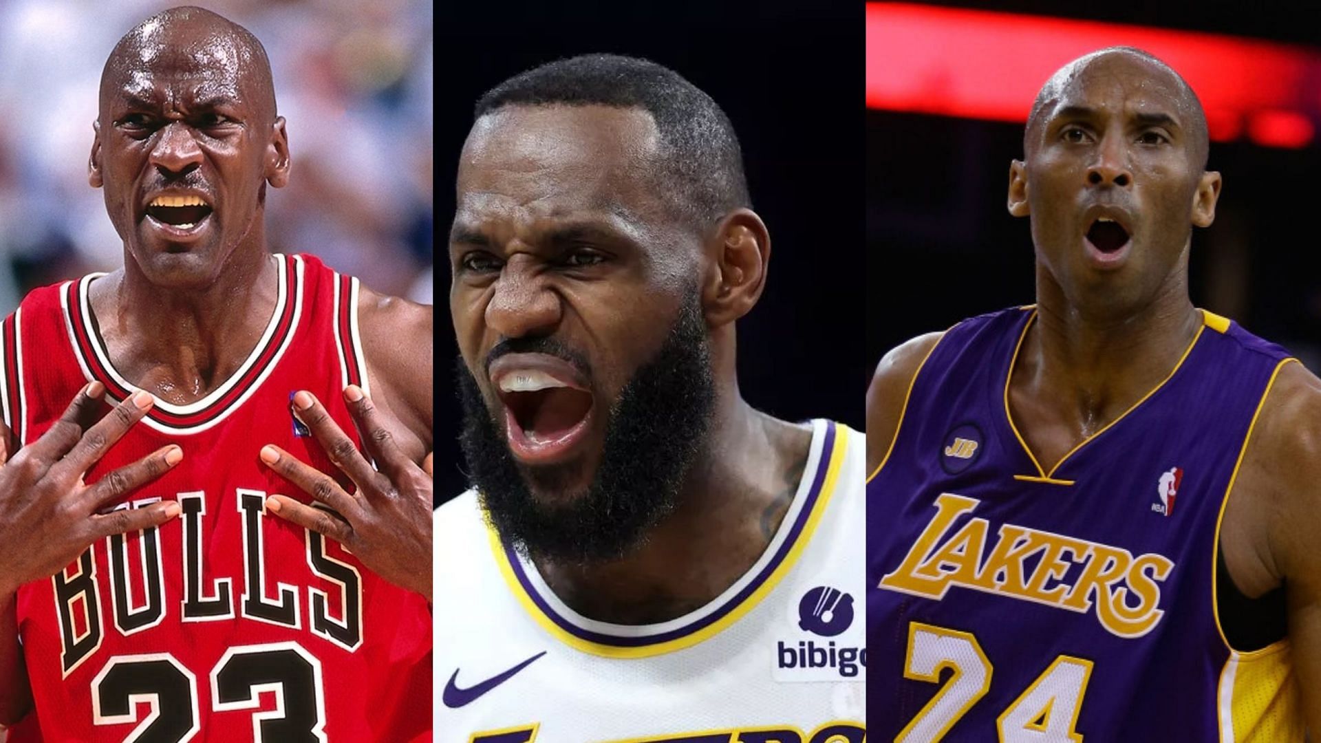 Michael Jordan (left), LeBron James (center), Kobe Bryant (right) - Source: Getty Images