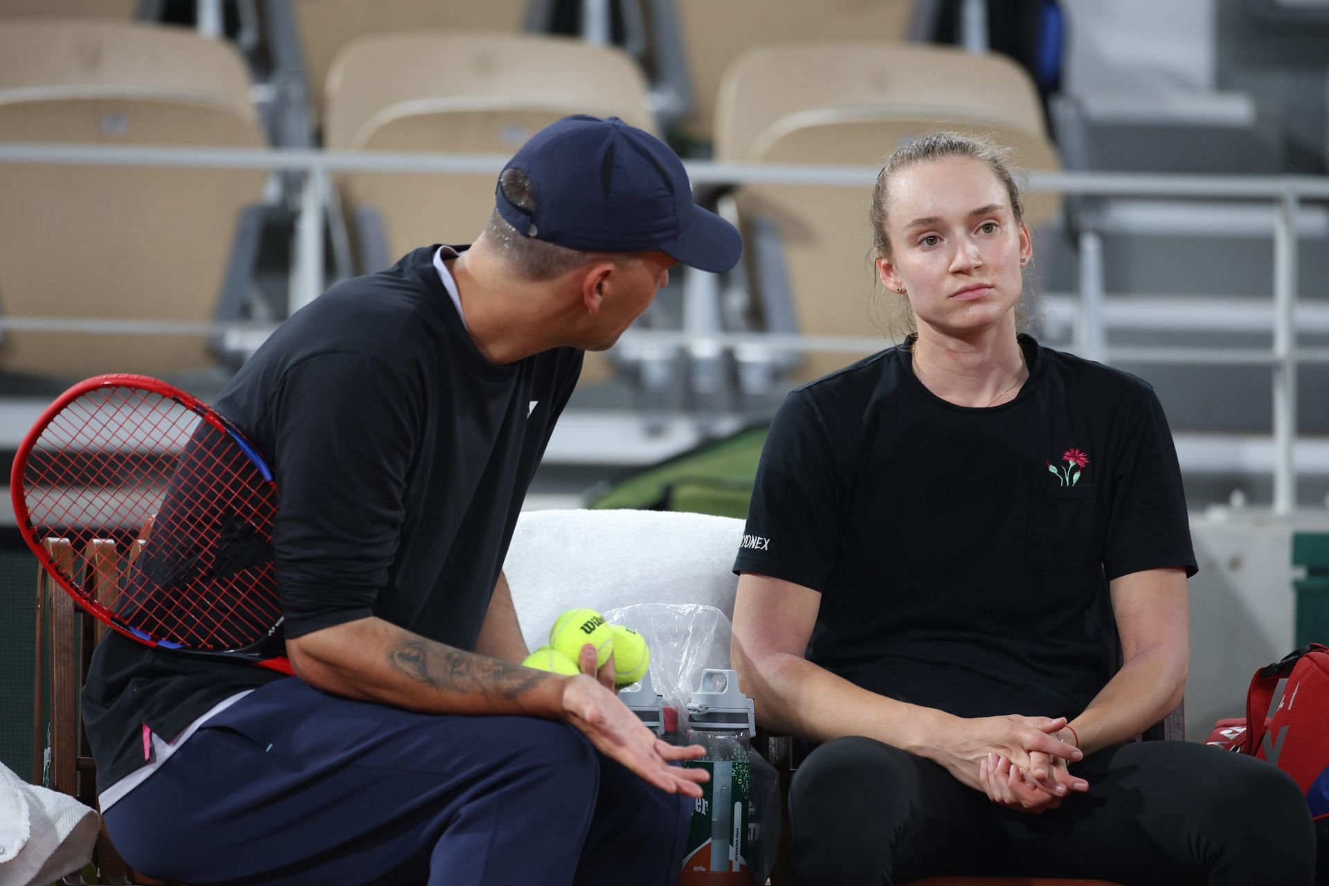 Rybakina and Vukov pictured at the 2024 French Open - Image Source: Getty