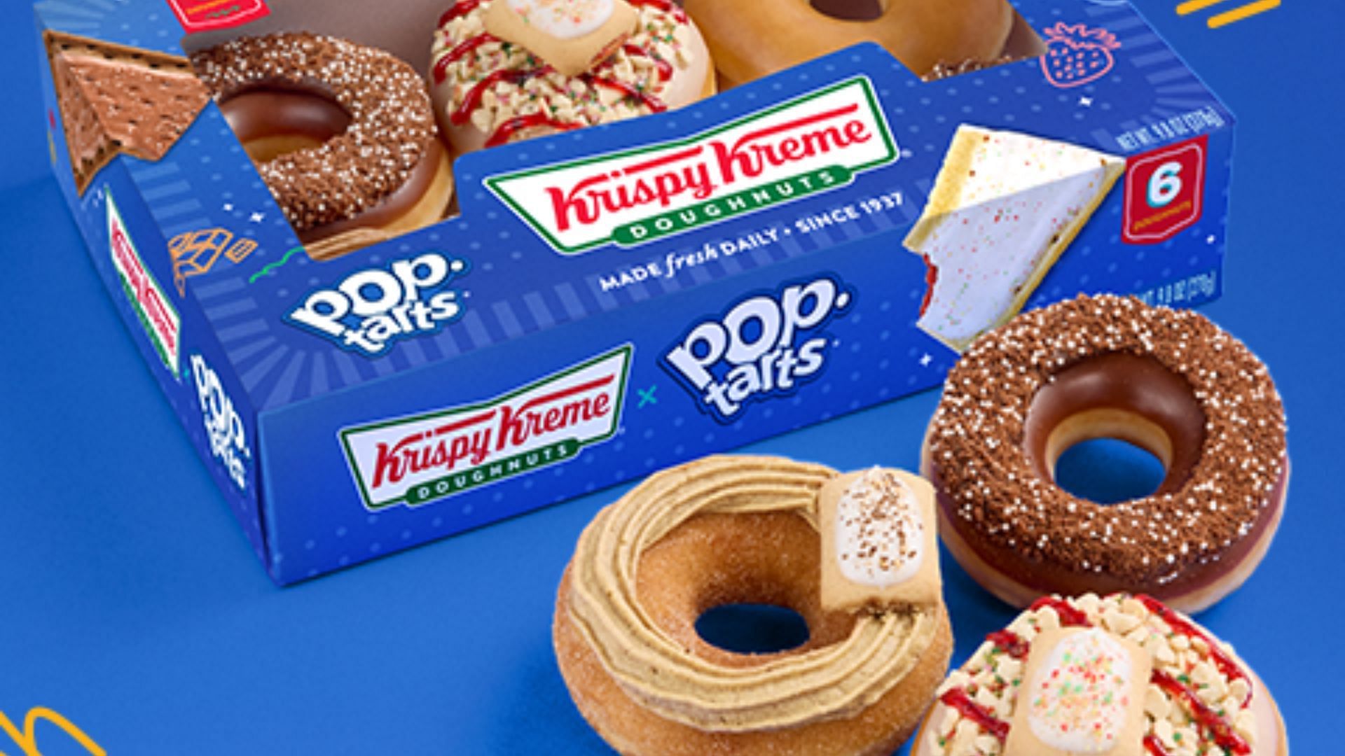 The Krispy Kreme-Pop-Tarts doughnuts are available online and in-store. (Image via Krispy Kreme)