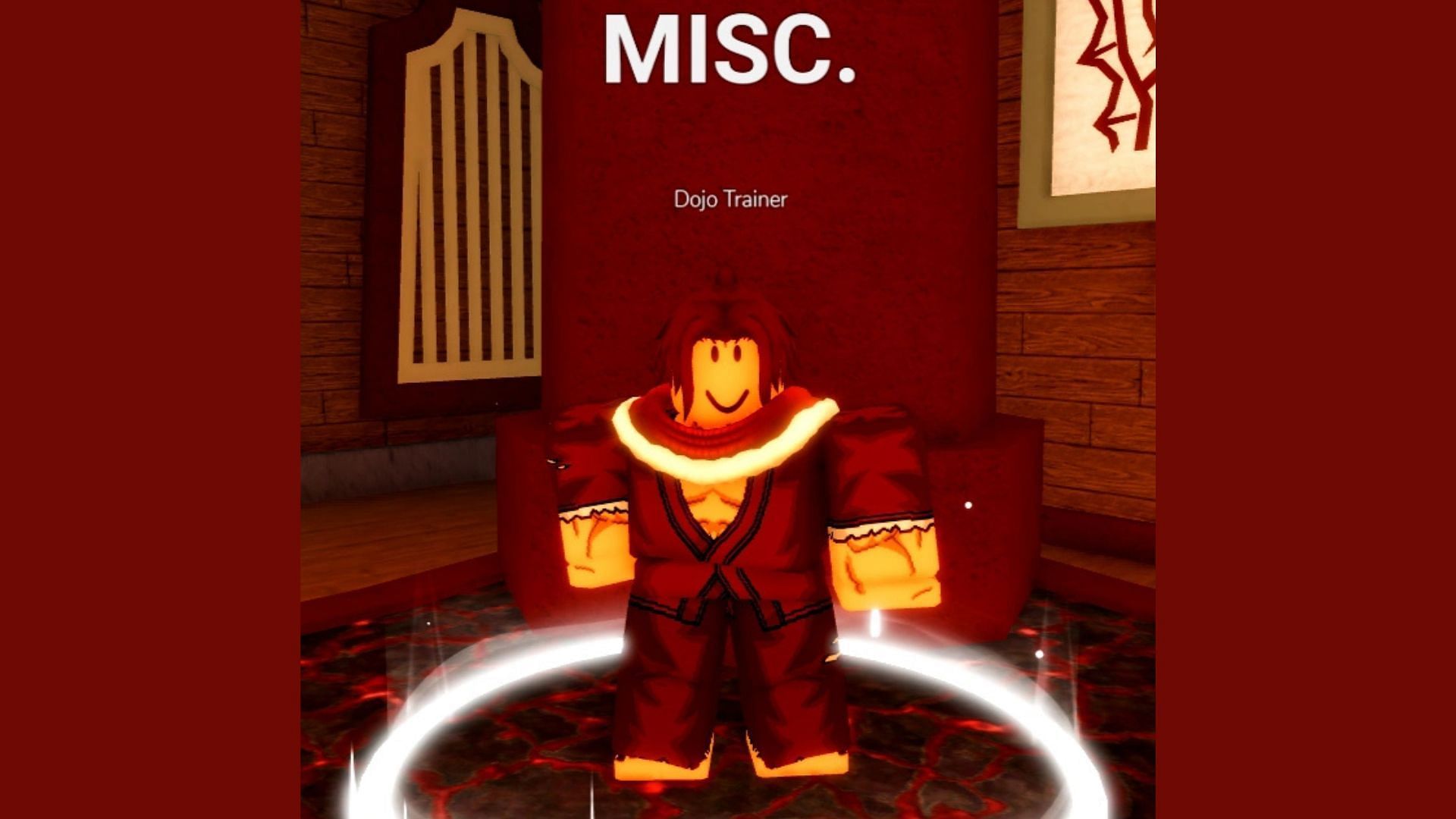 Complete Dojo Trainer&#039;s first quest to get the White Belt (Image via Roblox)