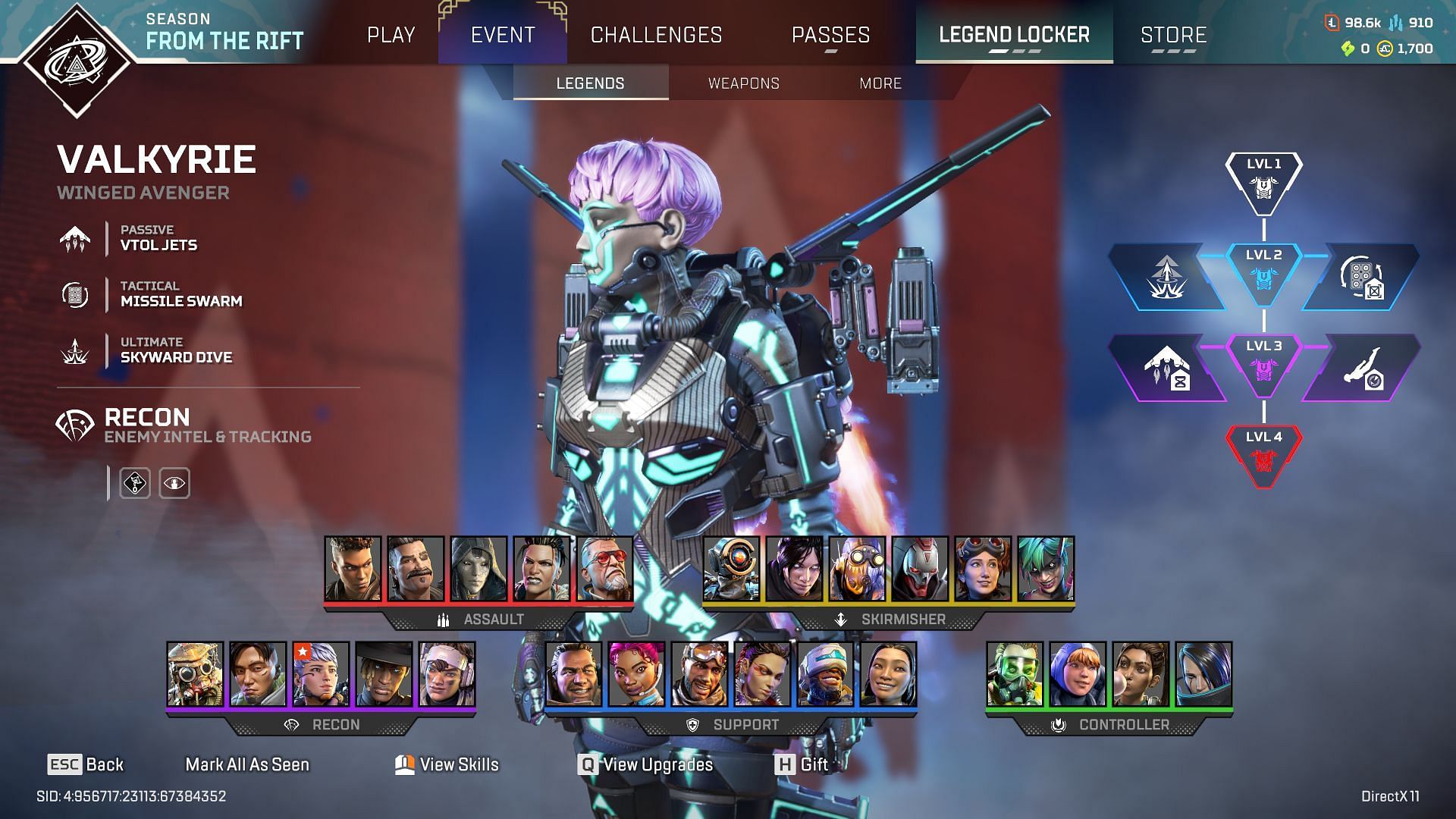 Valkyrie in Apex Legends (Image via EA)