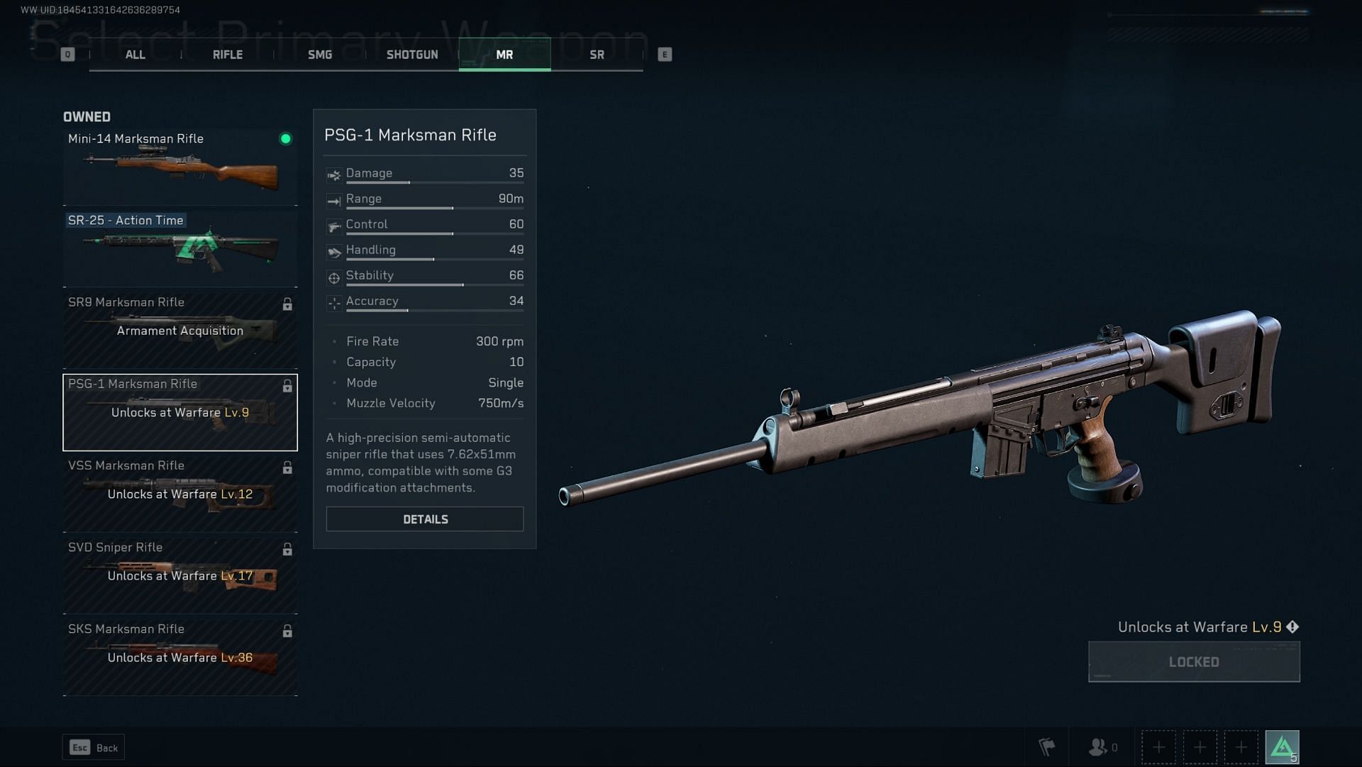 PSG-1 marksman rifle in Delta Force (Image via TiMi Studio Group)