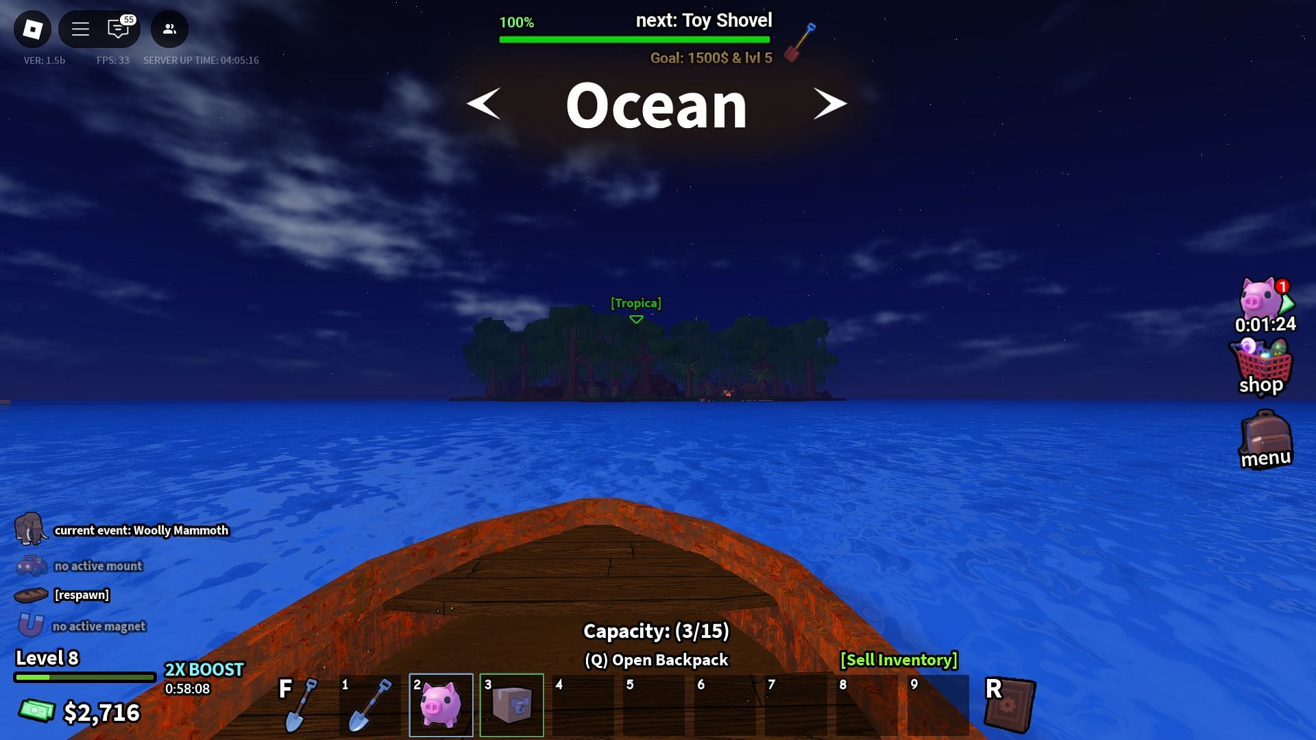 Approaching Tropica Island (Image via Roblox)